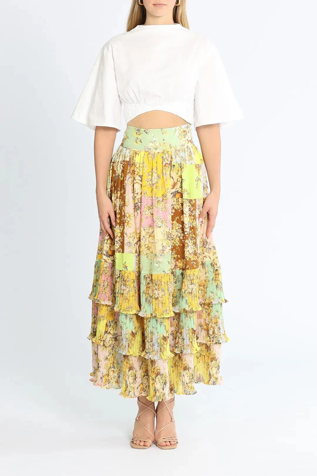 Alemais Matilde Pleat Skirt Multi Size 10 for rent on The Volte - main image