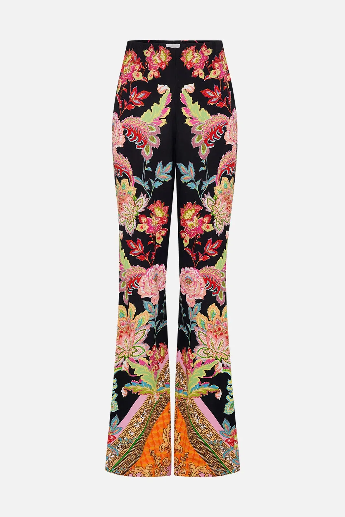 Camilla Sundowners In Sicily Fitted Jersey Shirt & Flare Pant Set Multi Floral Size S / AU 10 - Image 6