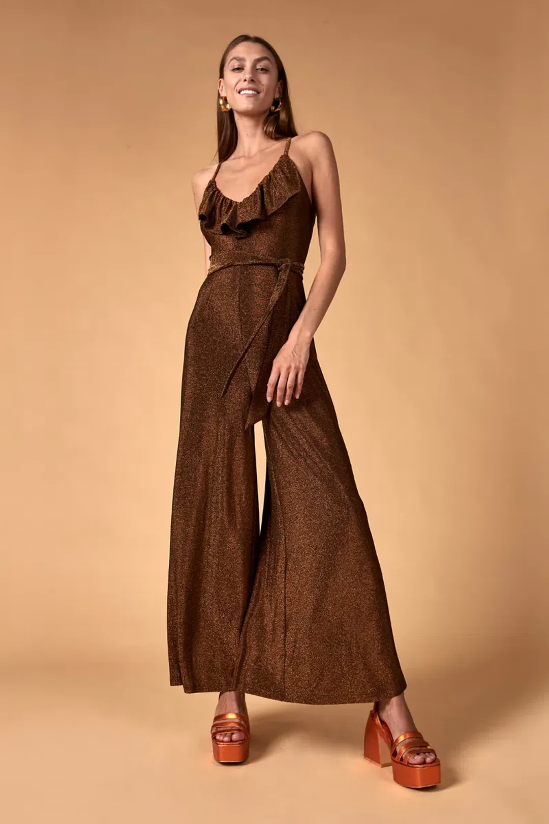 Nine Lives Bazaar Nova Jumpsuit Bronze Size 18 for rent on The Volte - main image