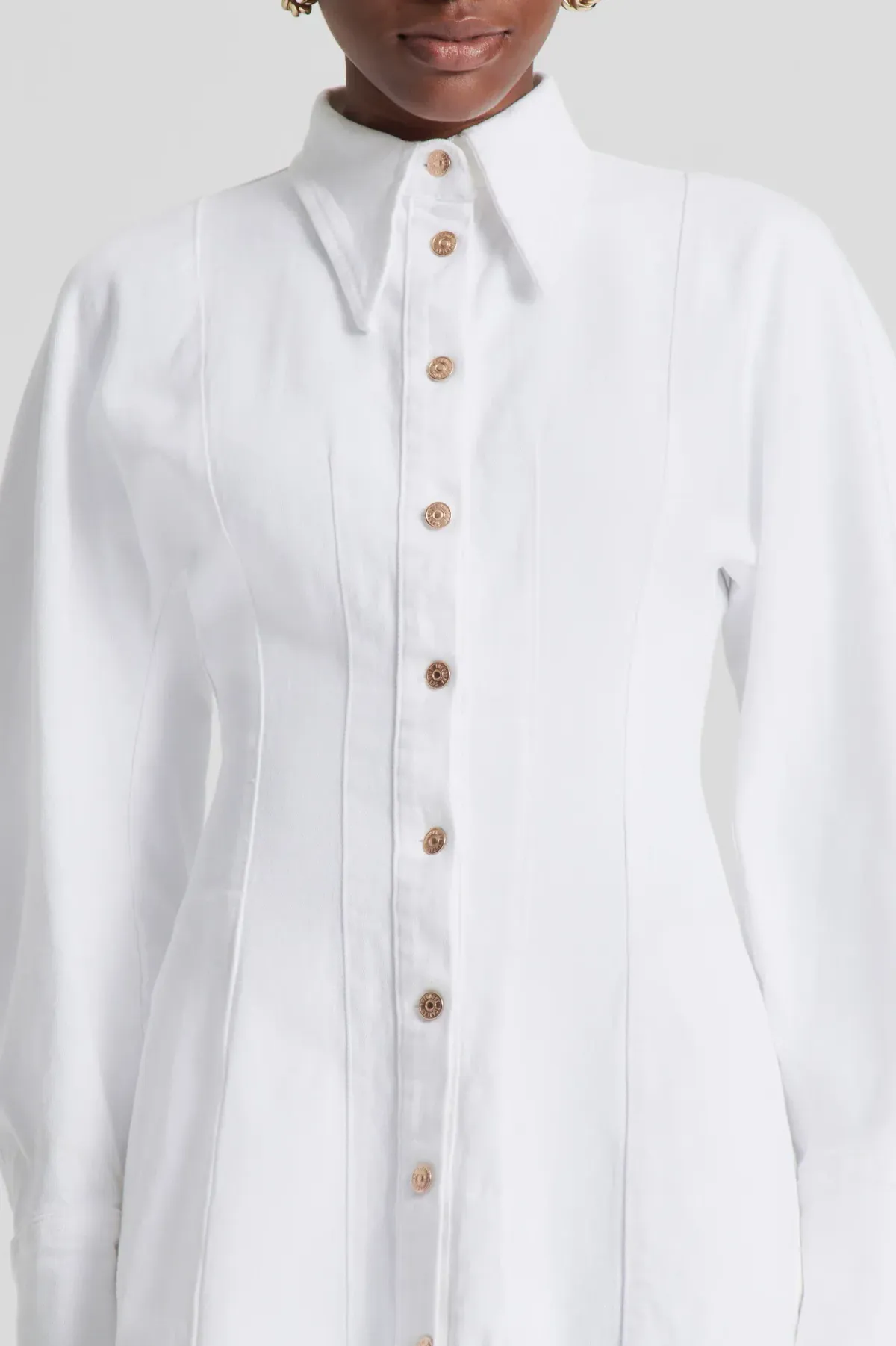 Scanlan Theodore Denim Cocoon Sleeve Mini Dress White Size 12 - Image 4