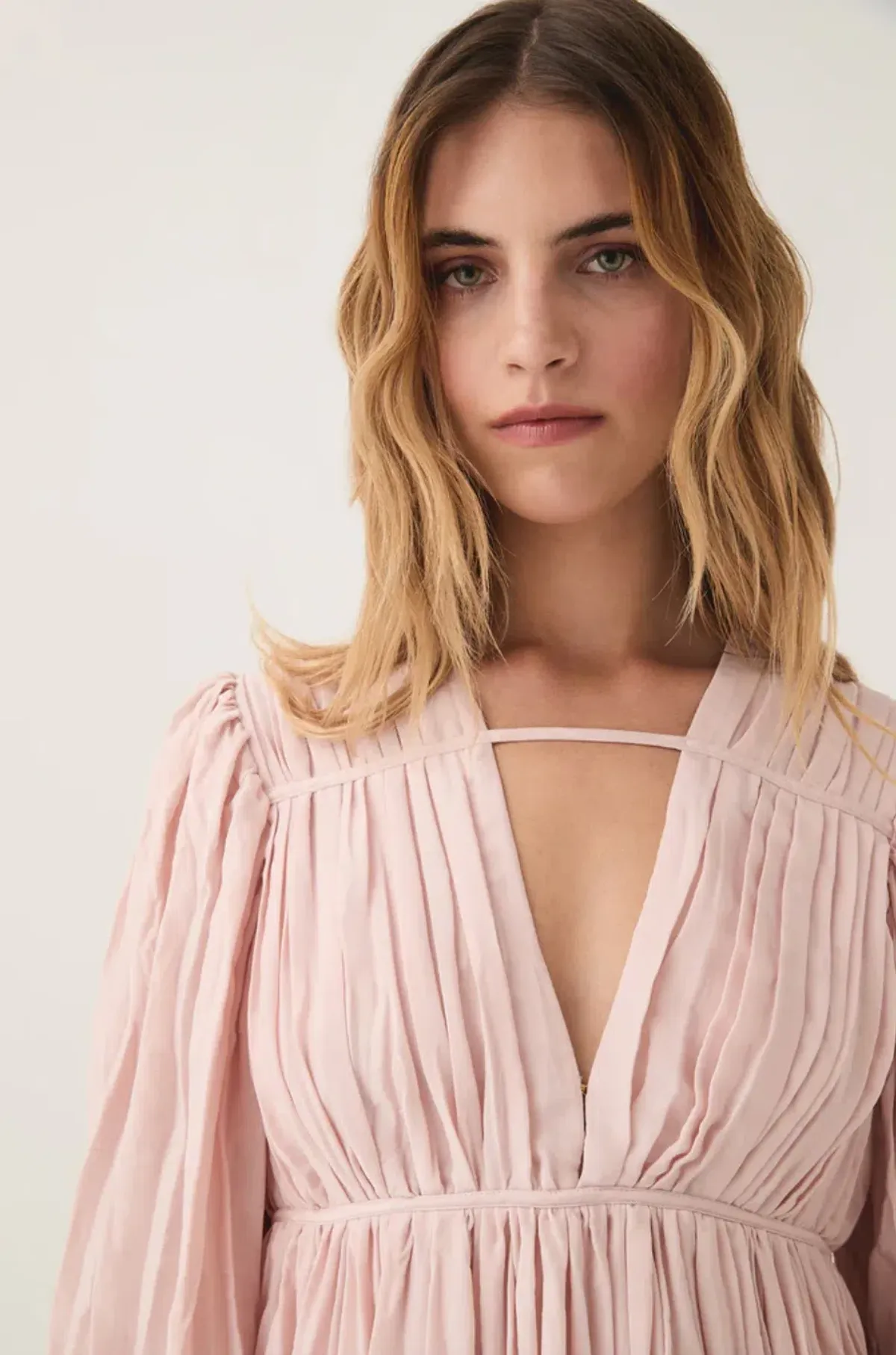 Aje Catalyst Pleated Midi Dress Blush Pink Size AU 14  - Image 2