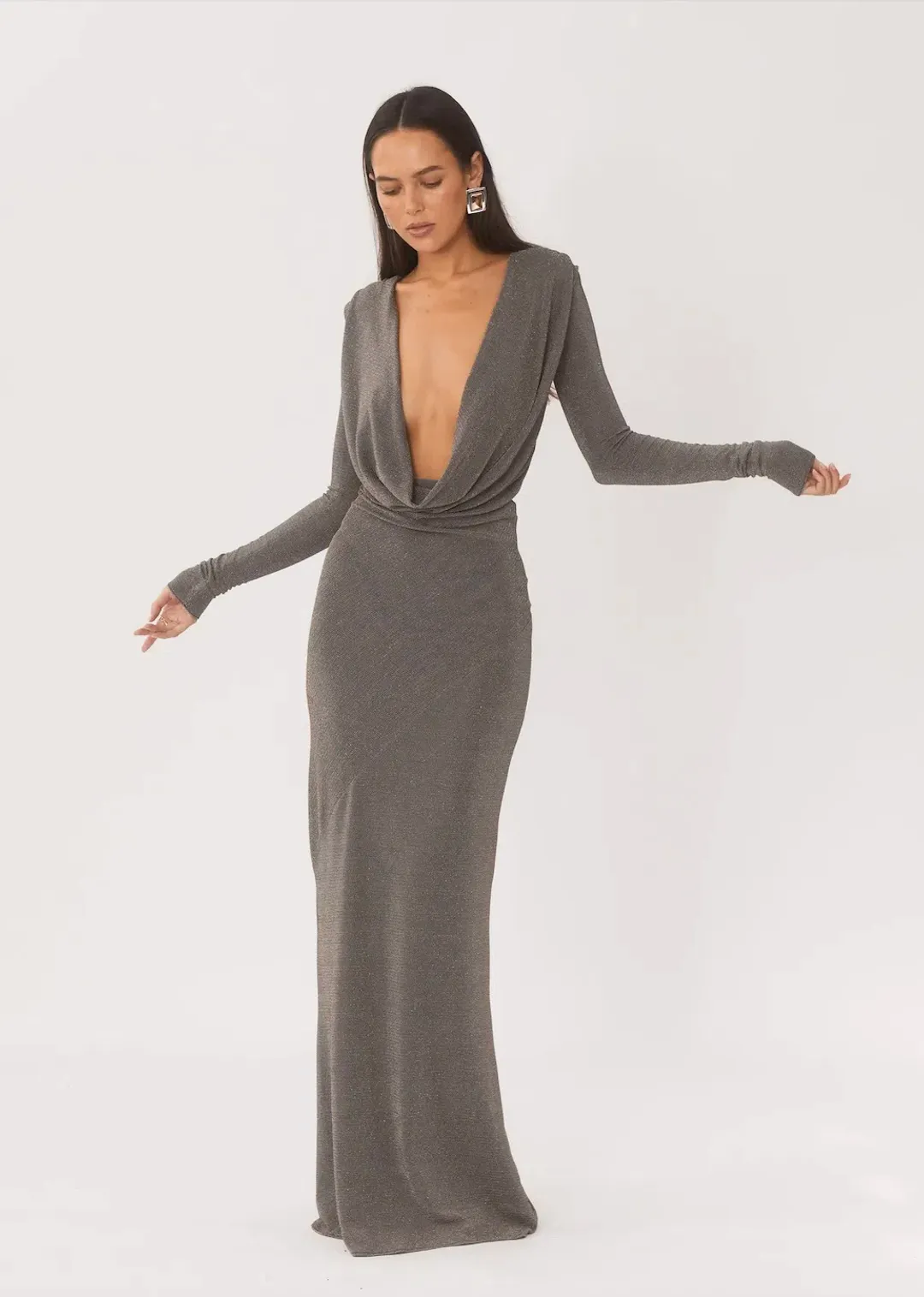 Arcina Ori Jen Dress Grey Size M / AU 10 for rent on The Volte - main image