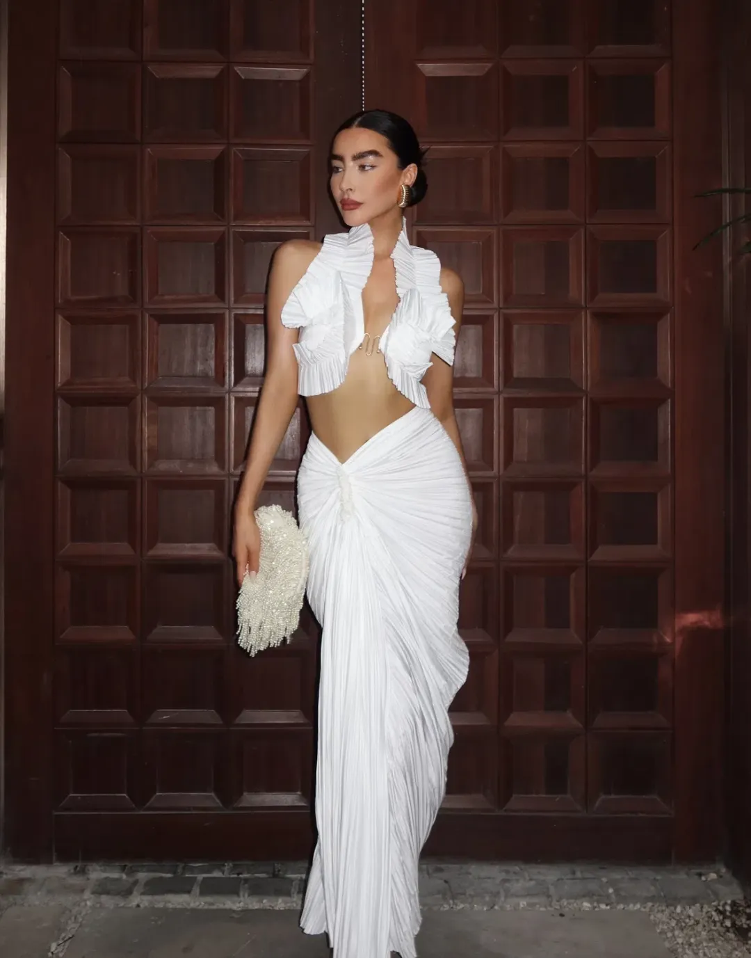 Cult Gaia Adilia Top and Sonoma Skirt Set Off White Size 6 for rent on The Volte - main image