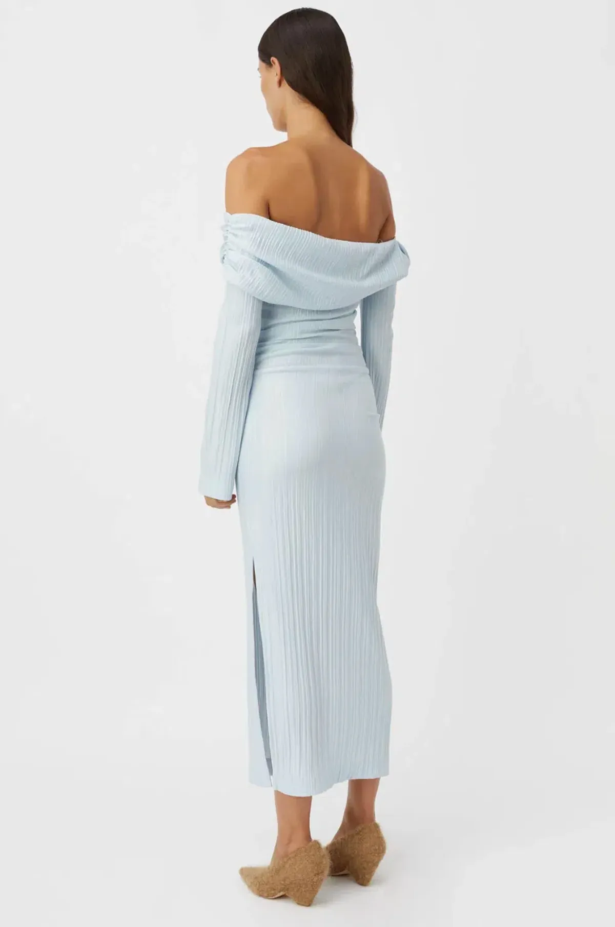 Camilla & Marc Shaw Off Shoulder Dress Sky Blue Size 8 - Image 3
