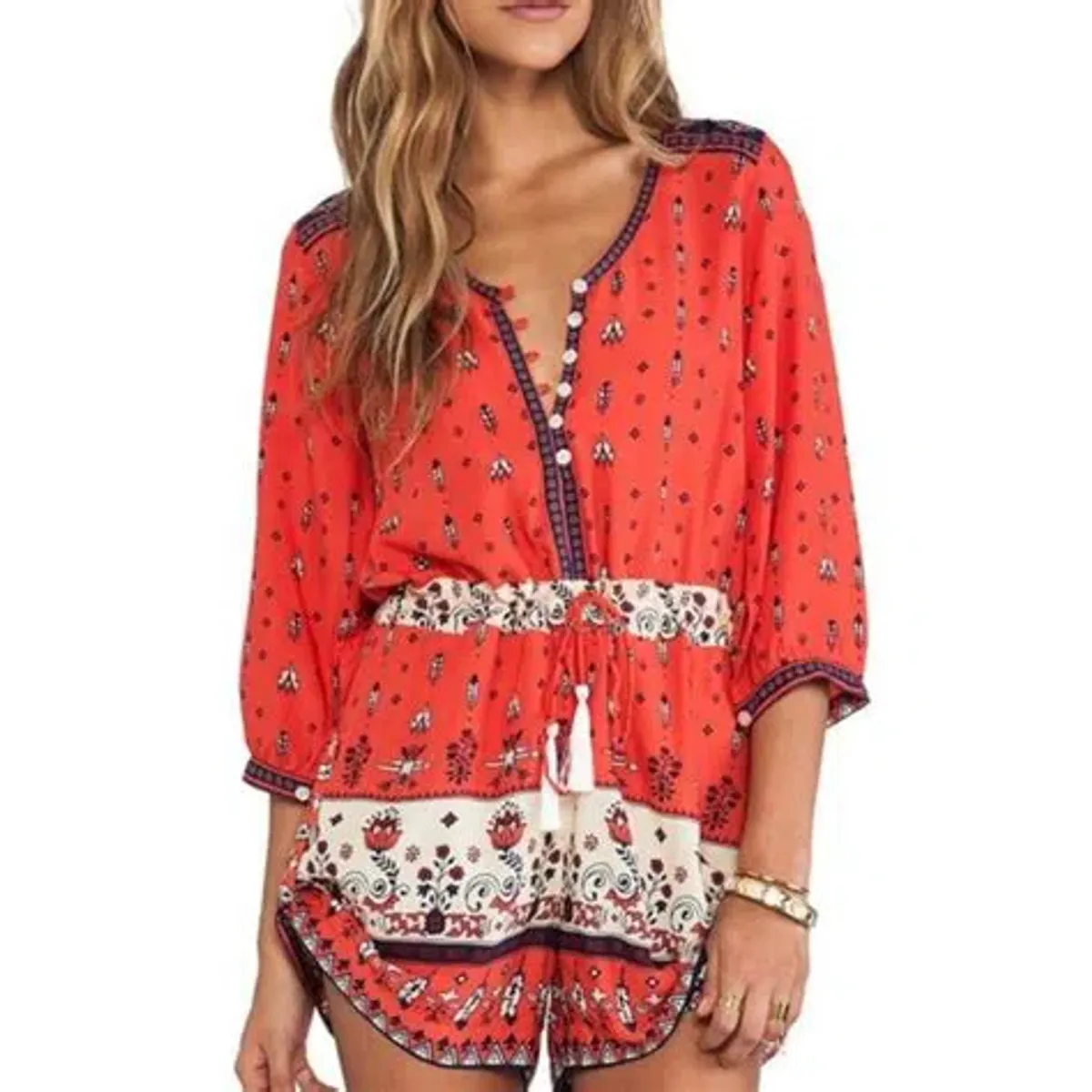Spell Desert Wanderer Playsuit Sunset Red Size XXL / AU 16 - Image 2