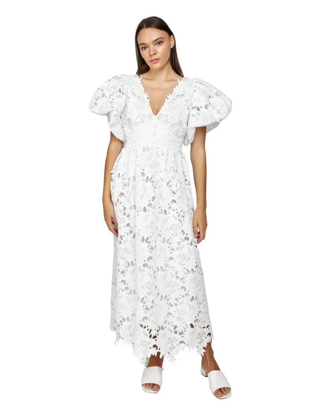 Leo Lin Jennifer Dress White Size AU 10 for rent on The Volte - main image