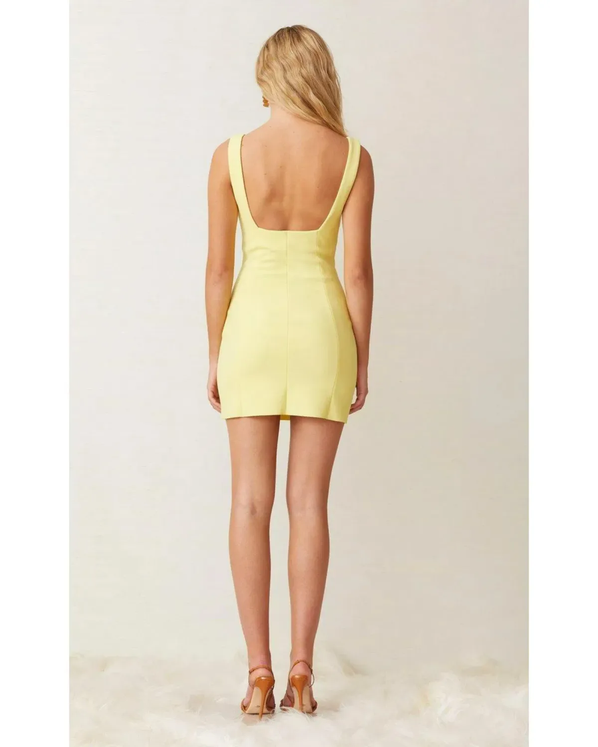 Bec & Bridge Gemma Mini Dress Banana Yellow Size AU 6    - Image 3