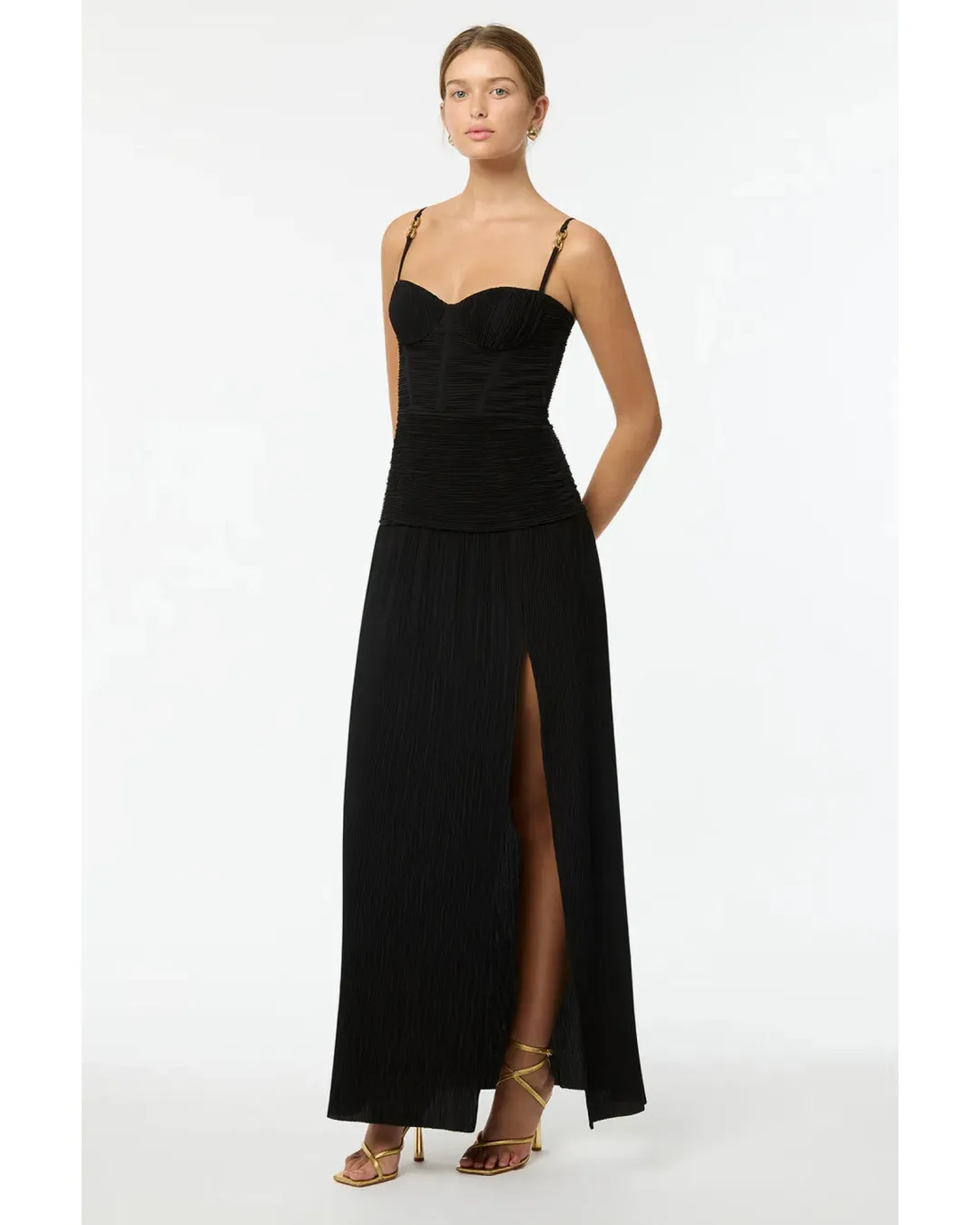 Manning Cartell Double Time Pleat Dress Black Size AU 4 for rent on The Volte - main image