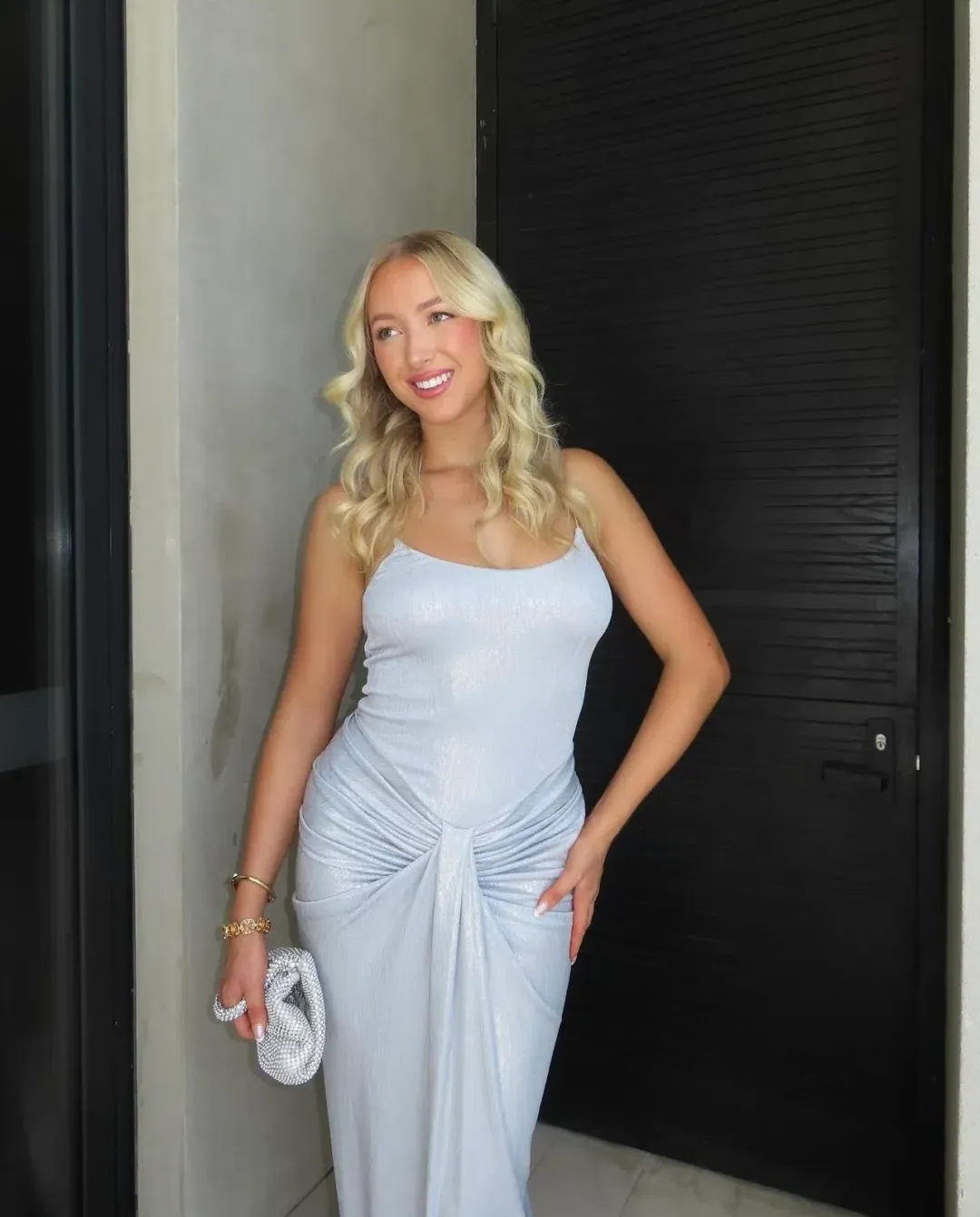 Natalie Rolt Allora Gown Silver Size 1 / AU 8 for rent on The Volte - main image