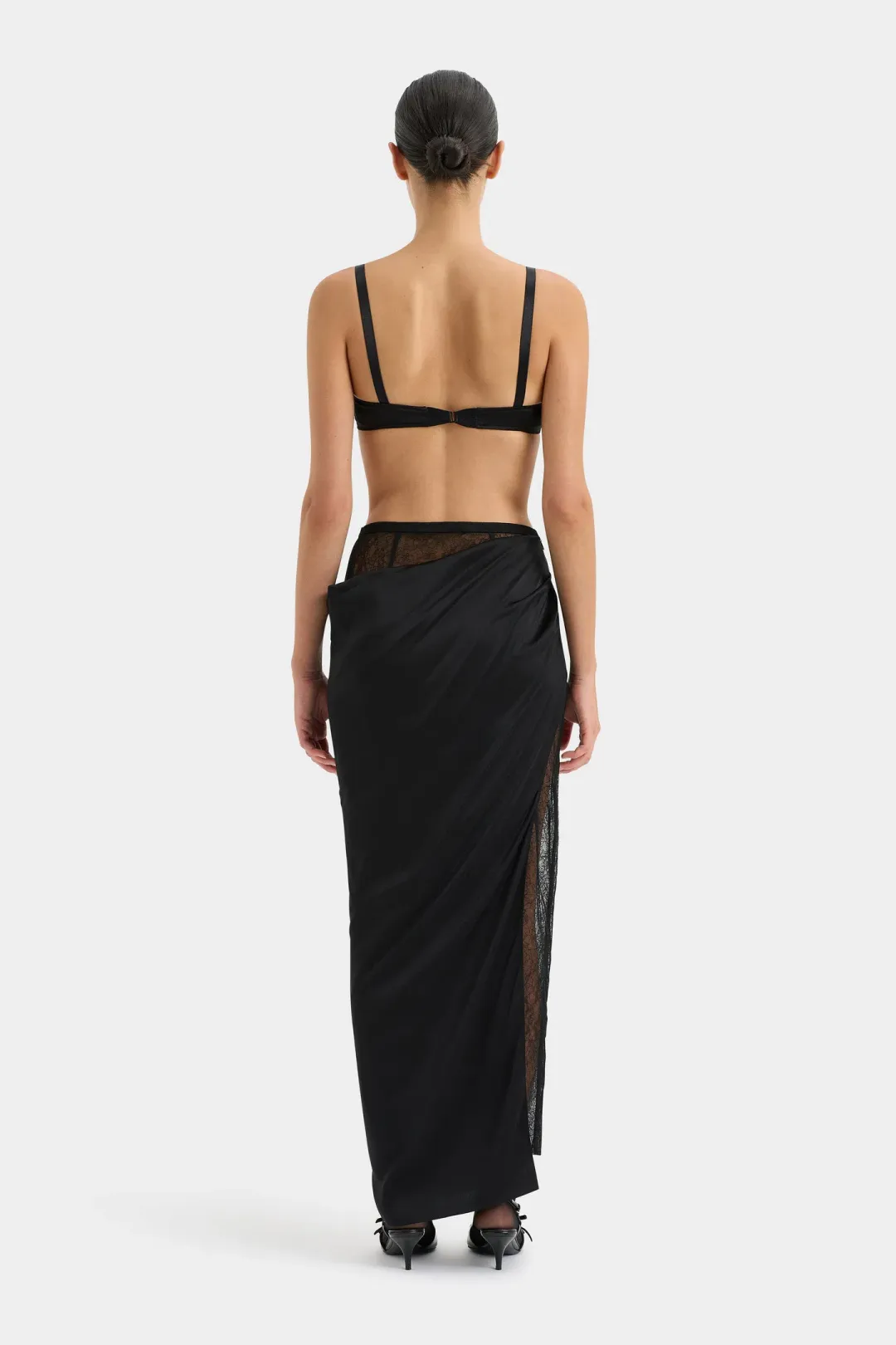 Sir the Label Dunya Bralette and Draped Skirt Set Black Size 1 / AU 8 for rent on The Volte - main image