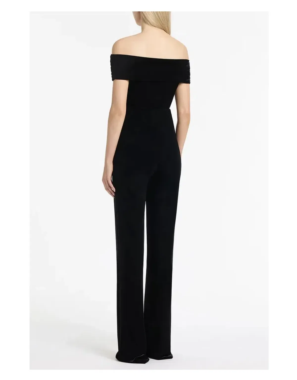 Carla Zampatti Off Shoulder Bodysuit Top and Velvet Pant Black Size 6 - Image 7