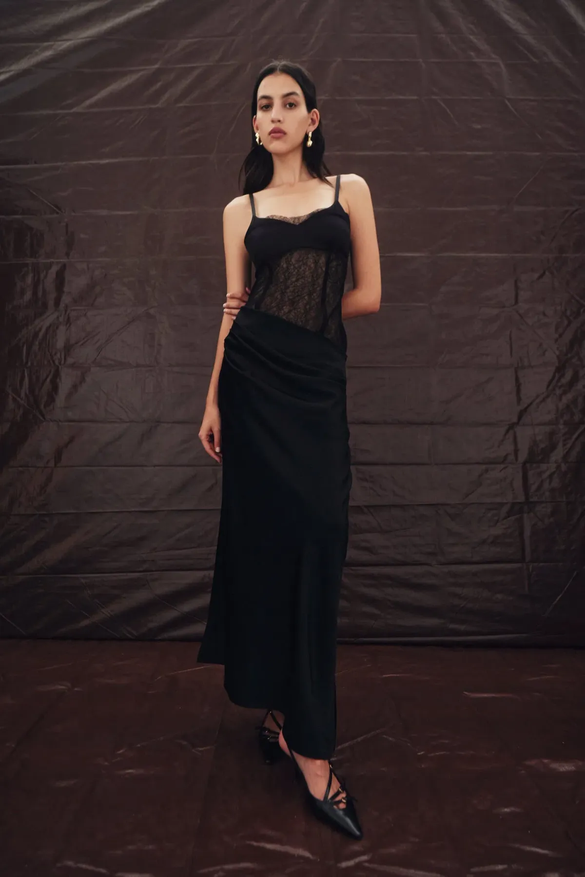 Sir the Label The Dunya Draped Gown in Black Size AU 10 - Image 1