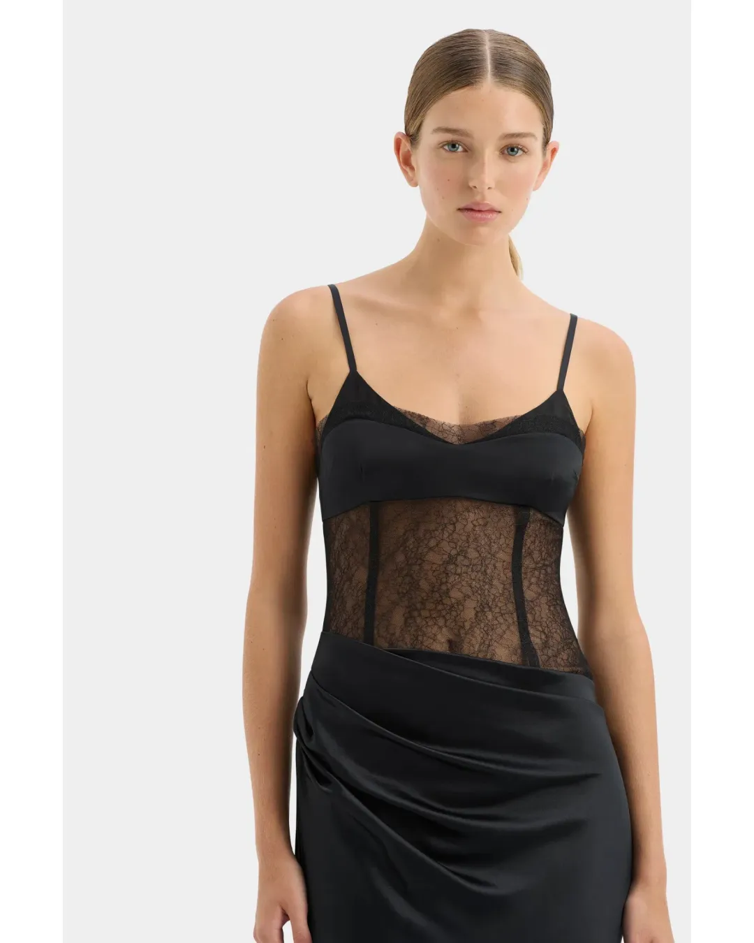 Sir the Label The Dunya Draped Gown in Black Size AU 10 for rent on The Volte - main image