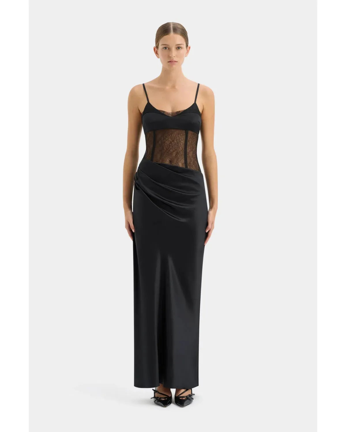 Sir the Label The Dunya Draped Gown in Black Size AU 10 - Image 2