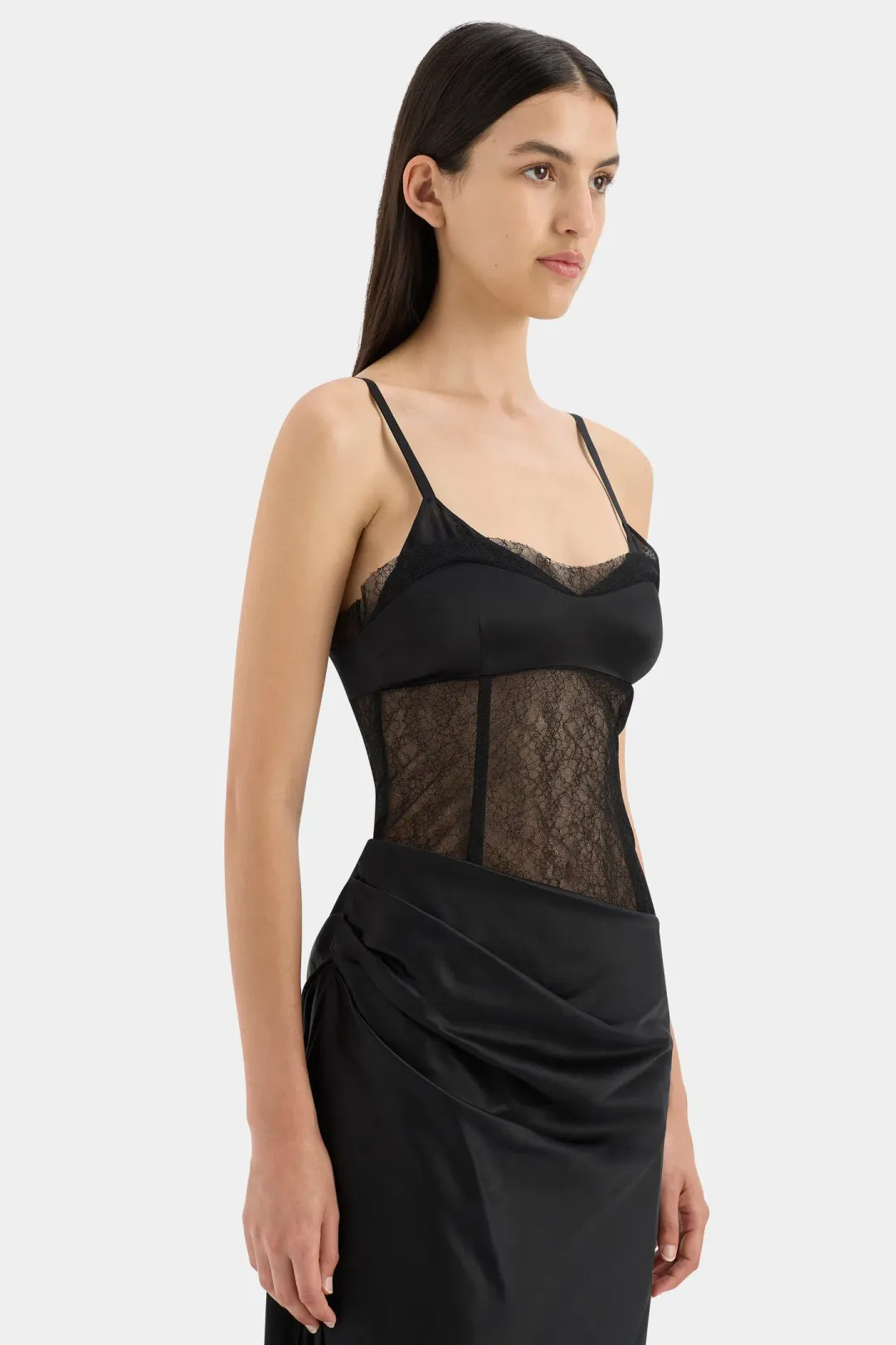 Sir the Label The Dunya Draped Gown in Black Size AU 8 for rent on The Volte - main image