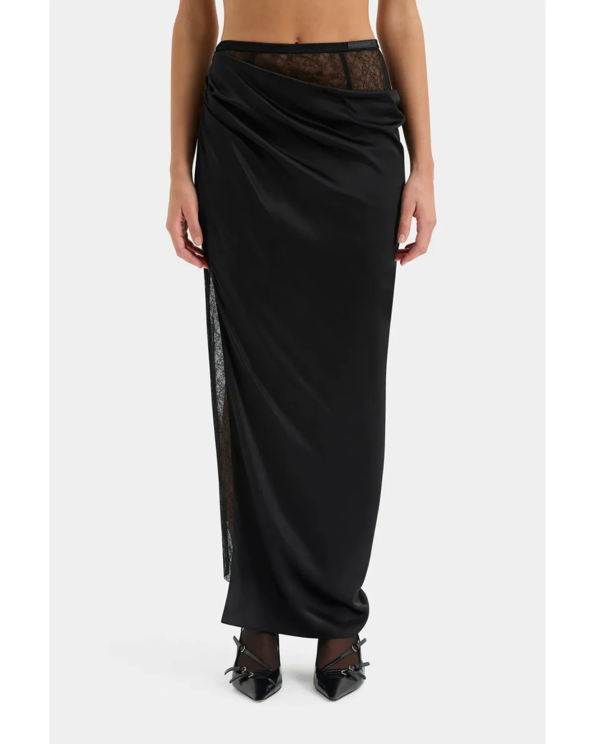 Sir The Label Dunya Skirt, Crop and Drape Cowl Top Set Black Size 0 / AU 6 - Image 6