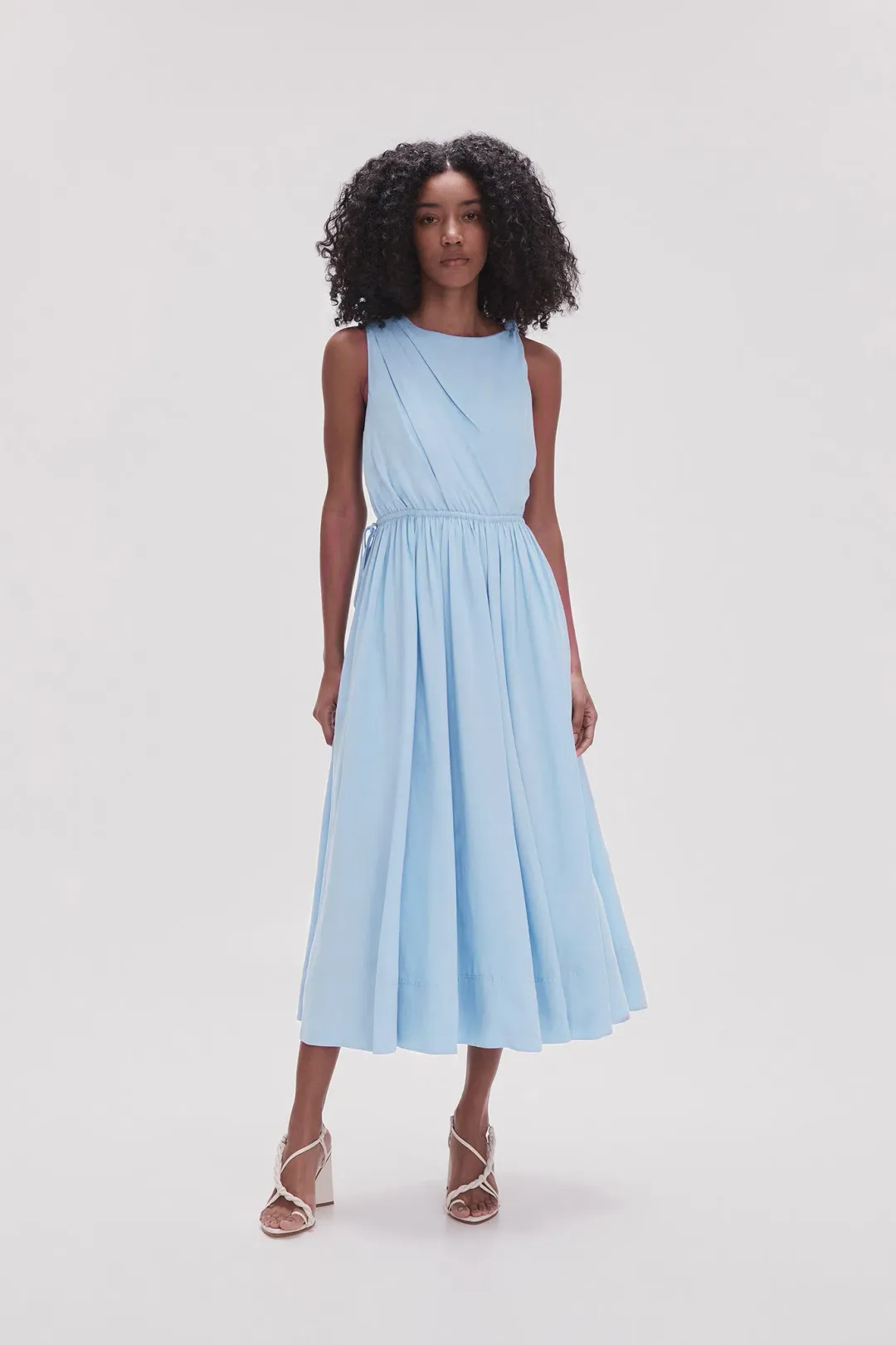 Aje Abby Twist Midi Dress Sky Blue Size 8 for rent on The Volte - main image