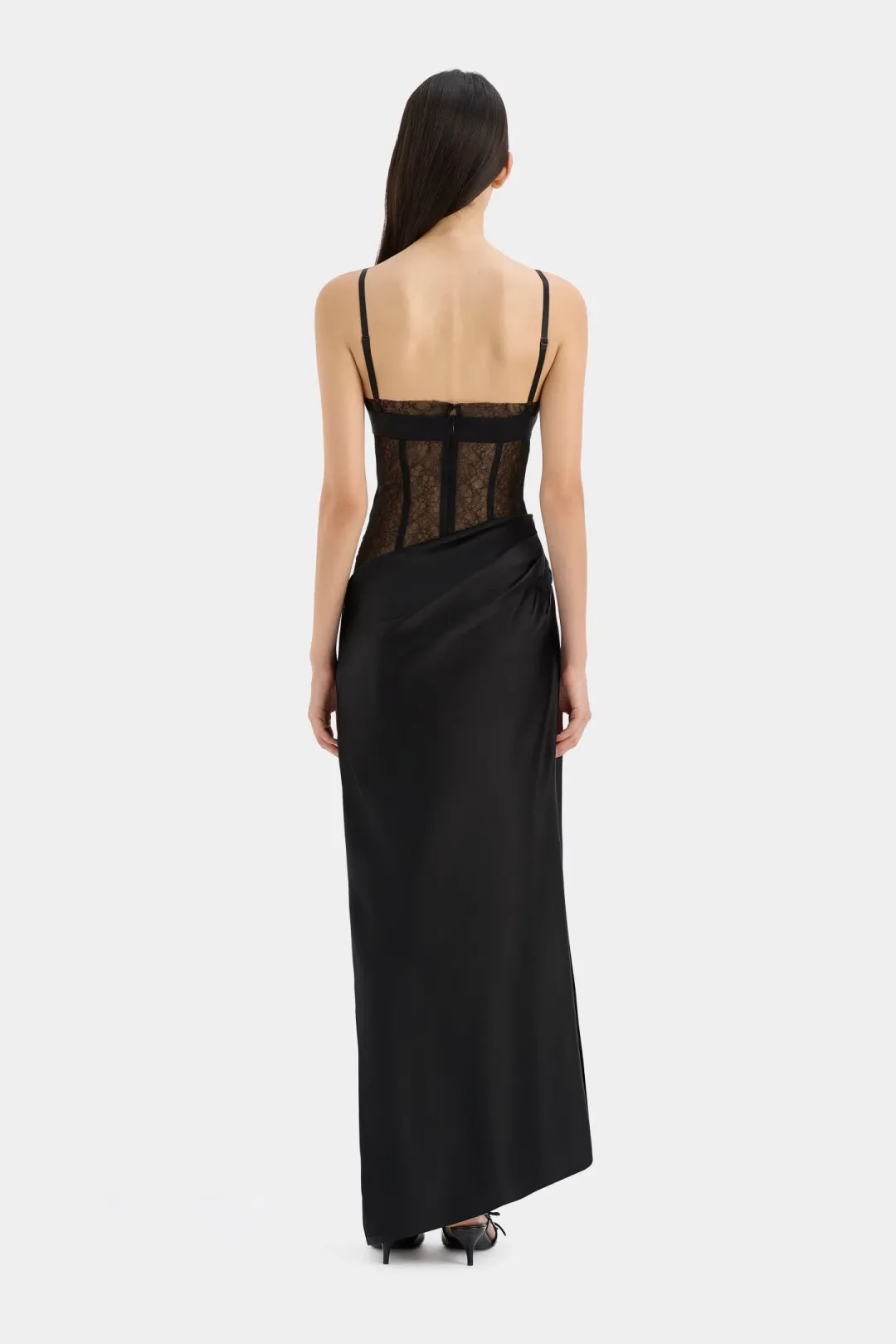 Sir the Label Dunya Draped Gown Black Size AU 8 for rent on The Volte - main image
