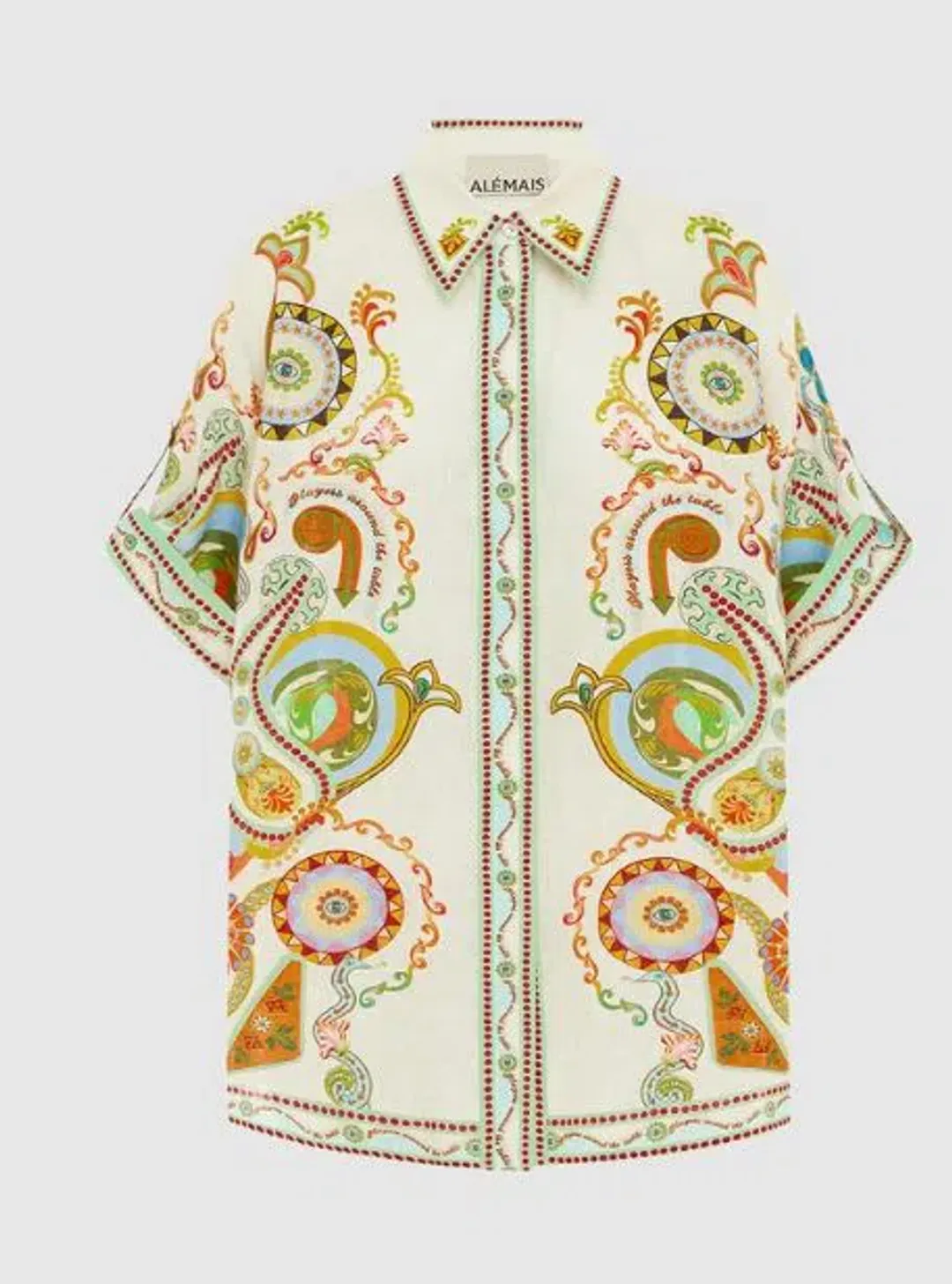 Pinball Linen Shirt and Short Set Multi Print Size 12 for rent on The Volte - main image