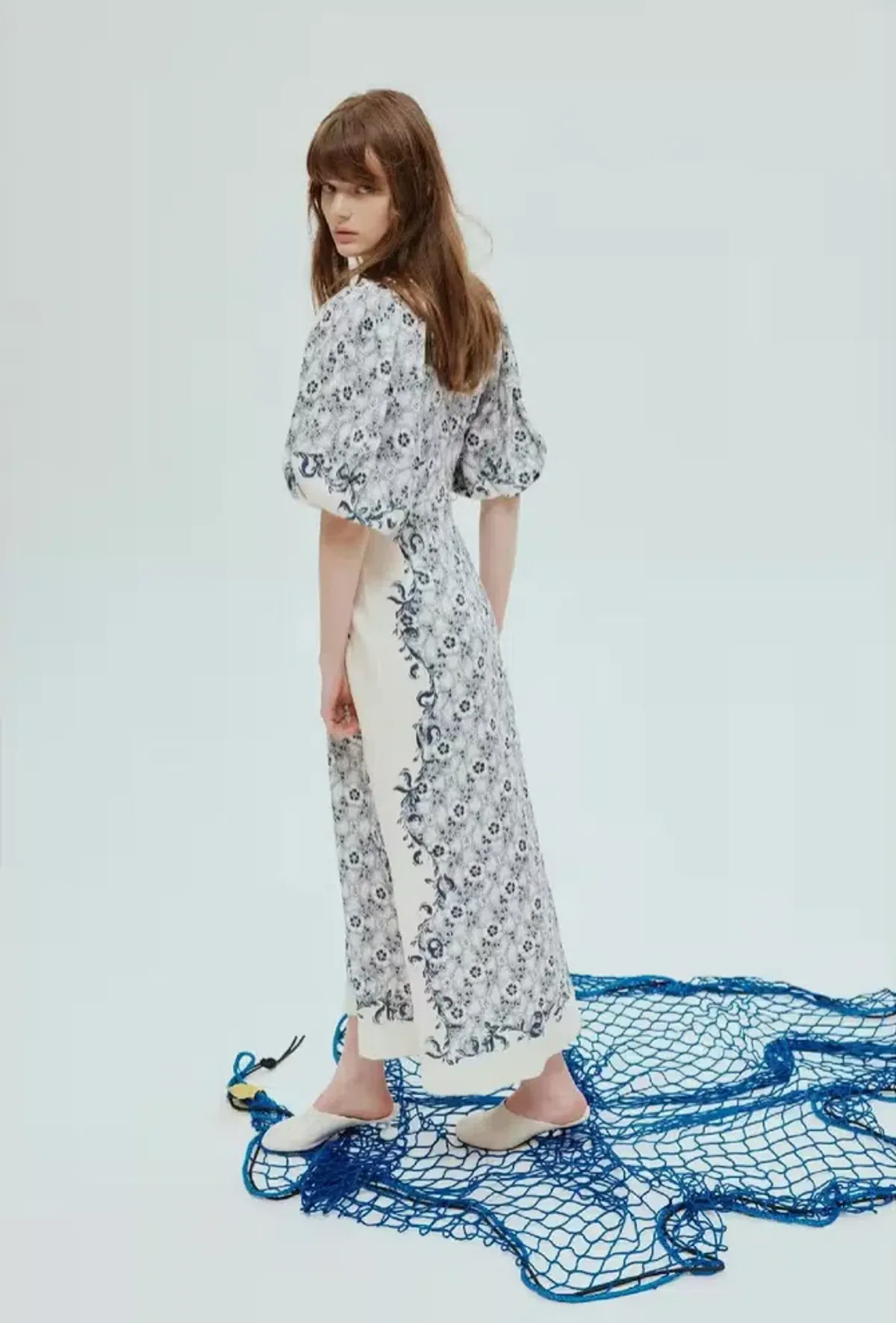 Alemais Airlie Midi Dress White/Blue Floral Size 10 - Image 2