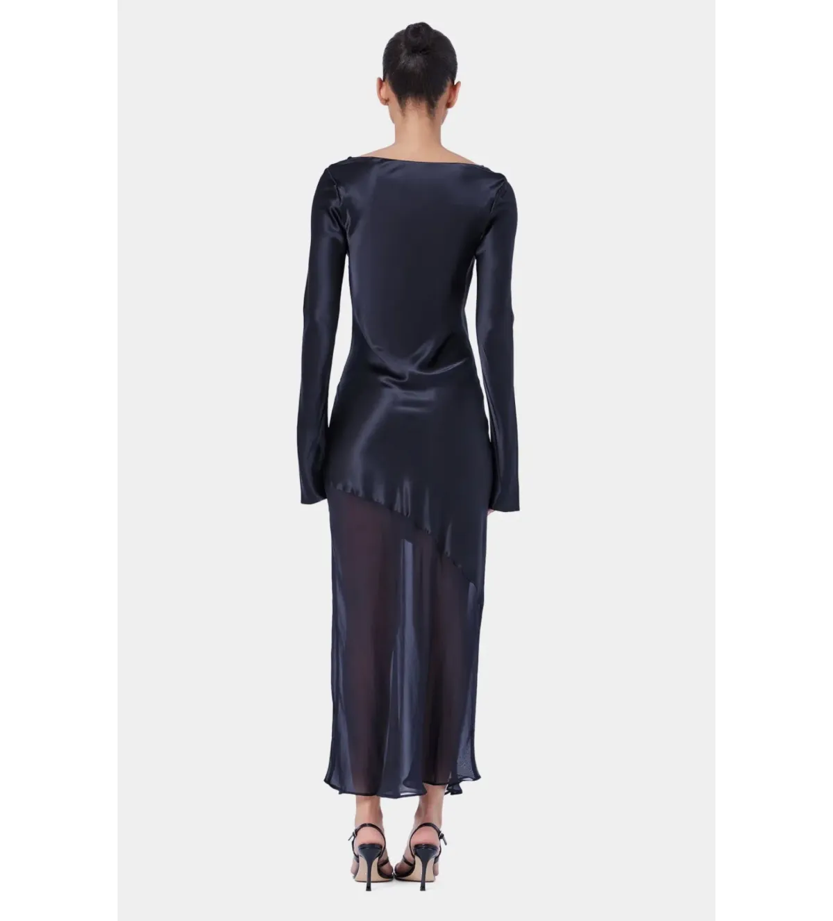 Ginia Asym Splice LS Dress Black Size 12 - Image 2