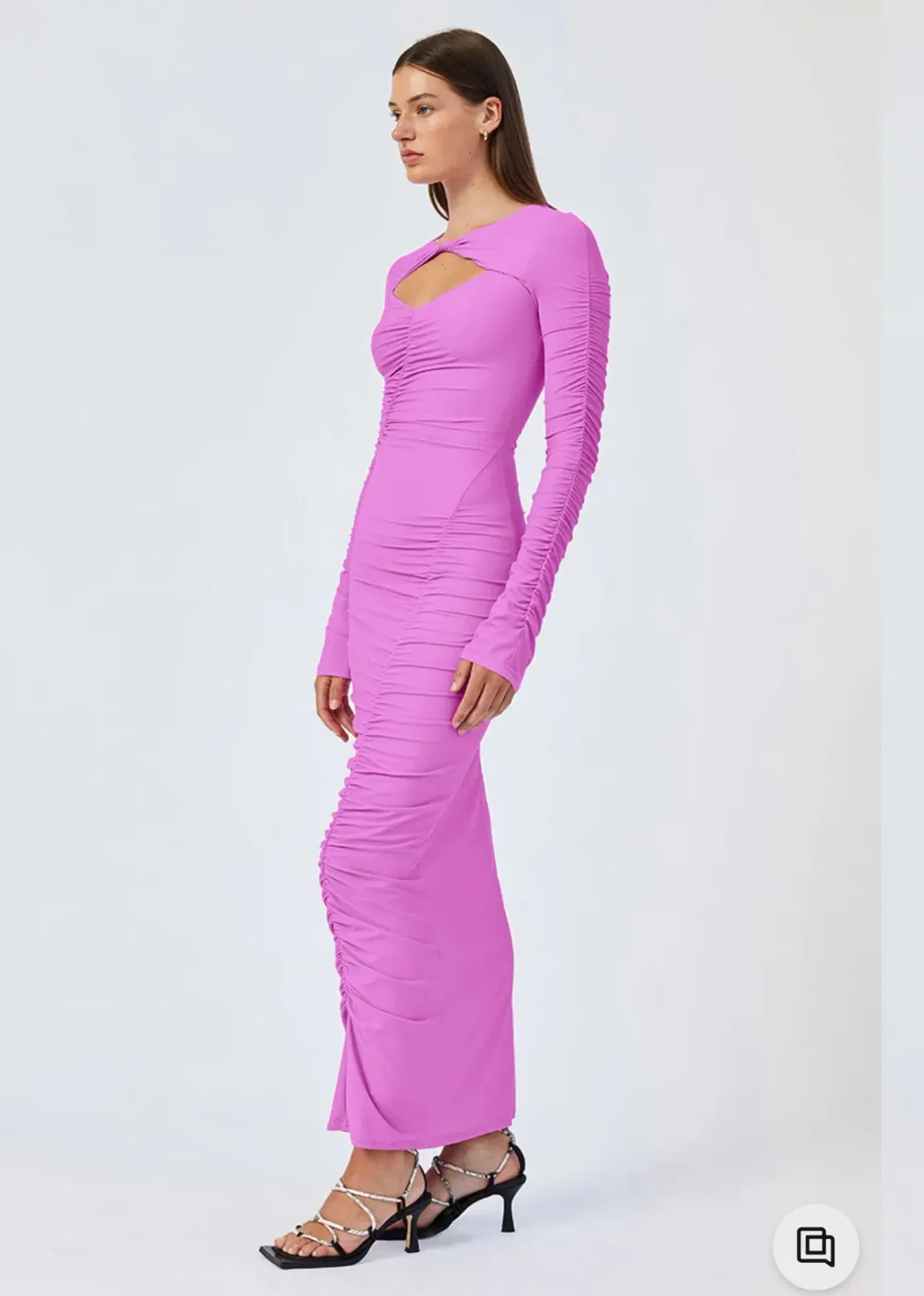 Suboo Ivy Rouched Dress In Fuchsia Size 10 - Image 3