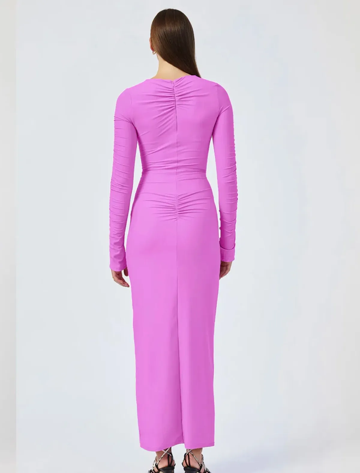 Suboo Ivy Rouched Dress In Fuchsia Size 10 - Image 2