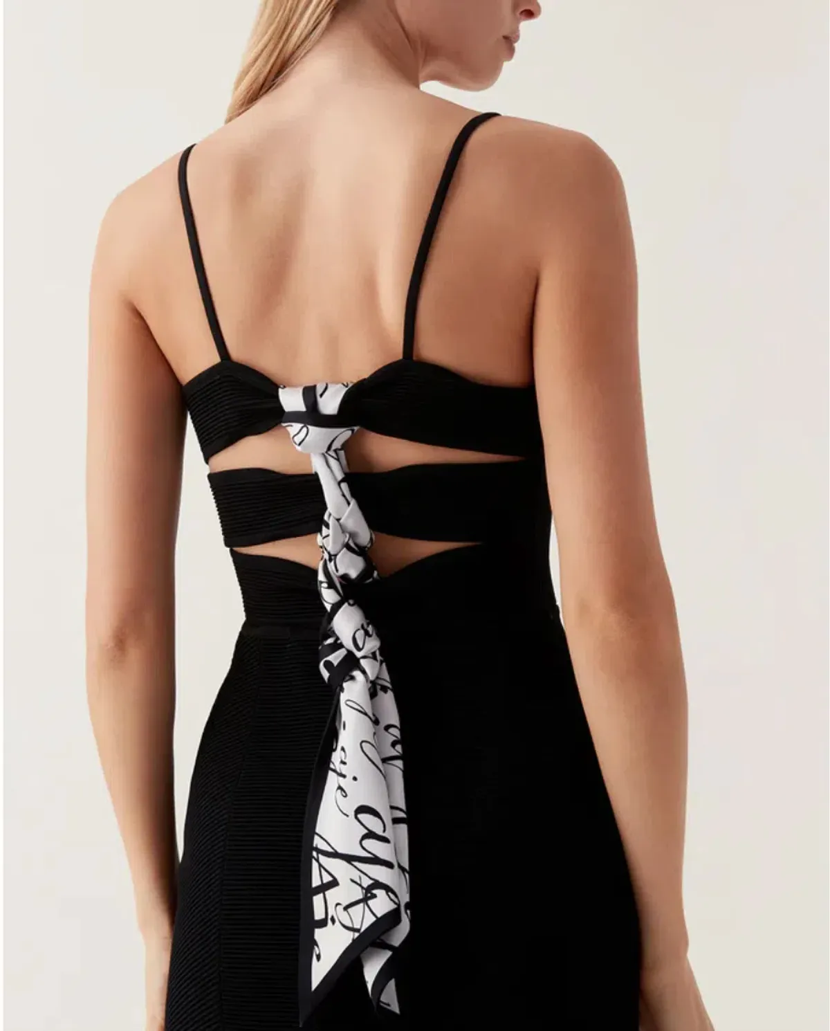 Aje Danica Tie Back Mini Dress Black Size 8  - Image 3