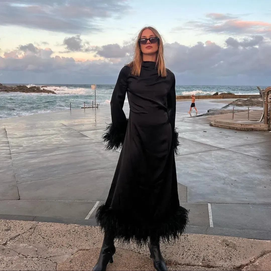 Rachel Gilbert Pietro Dress Black Size 1/AU8 for rent on The Volte - main image