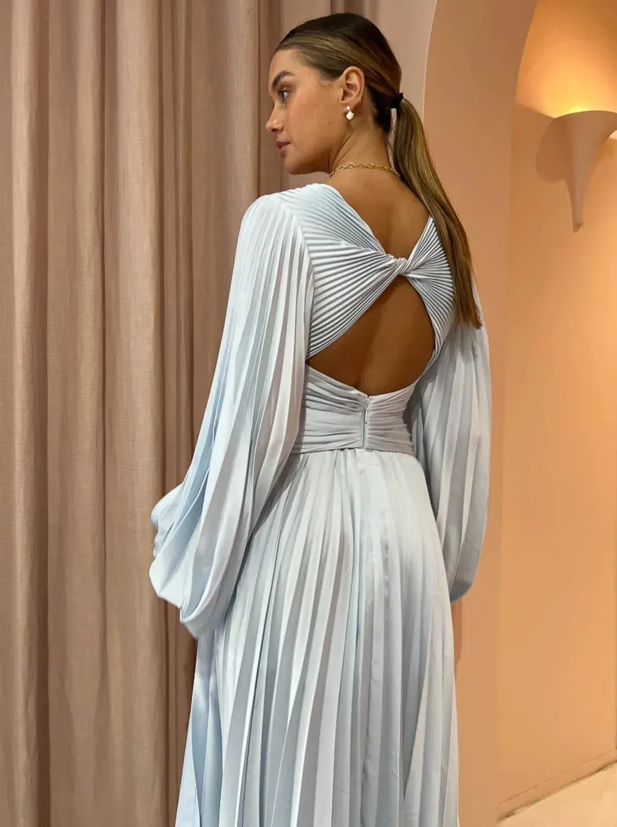 Acler Palms Dress Sky Blue Size 8 - Image 2