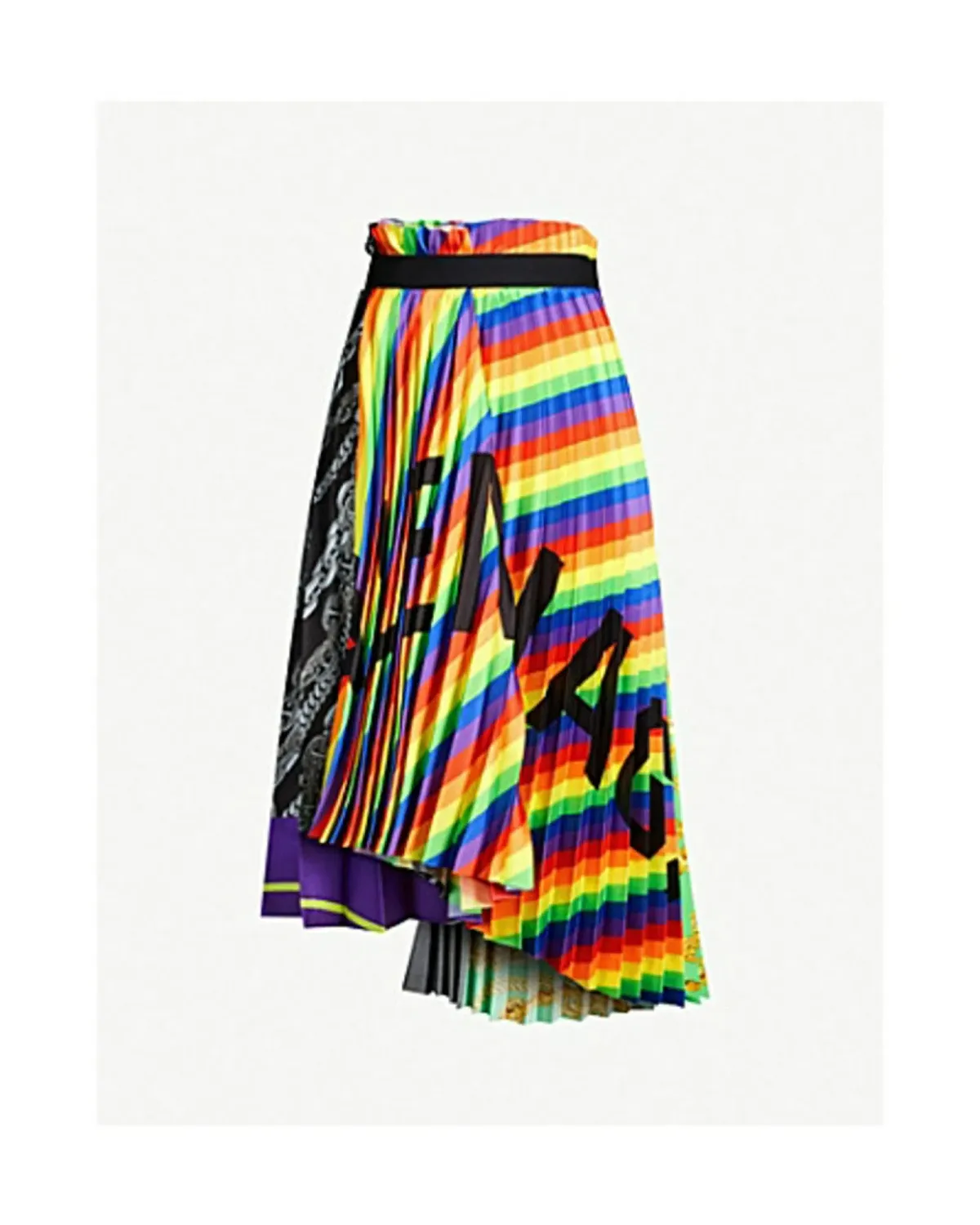 Balenciaga Rainbow Scarf Pleated Skirt Multi Size 8 - Image 3