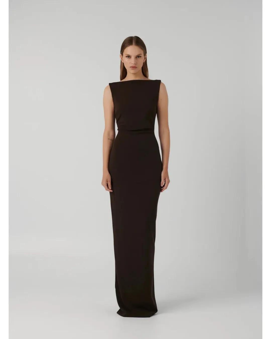 Effie Kats Verona Gown in Coffee Size AU 14 for rent on The Volte - main image