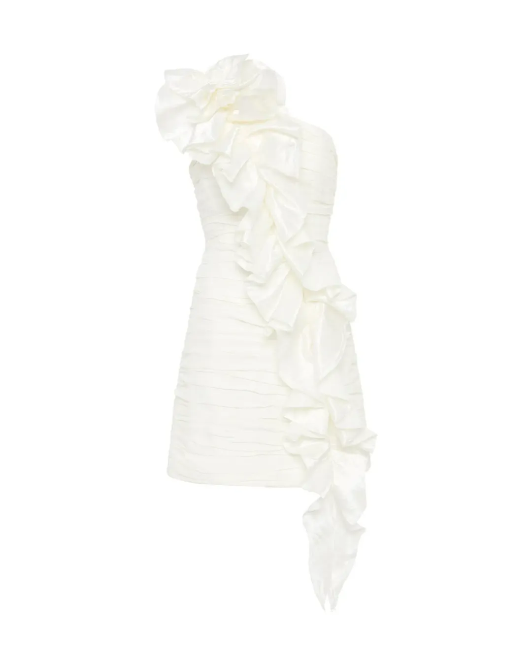 Aje Adelia Ruffle Mini Dress Ivory Size AU 12 for rent on The Volte - main image