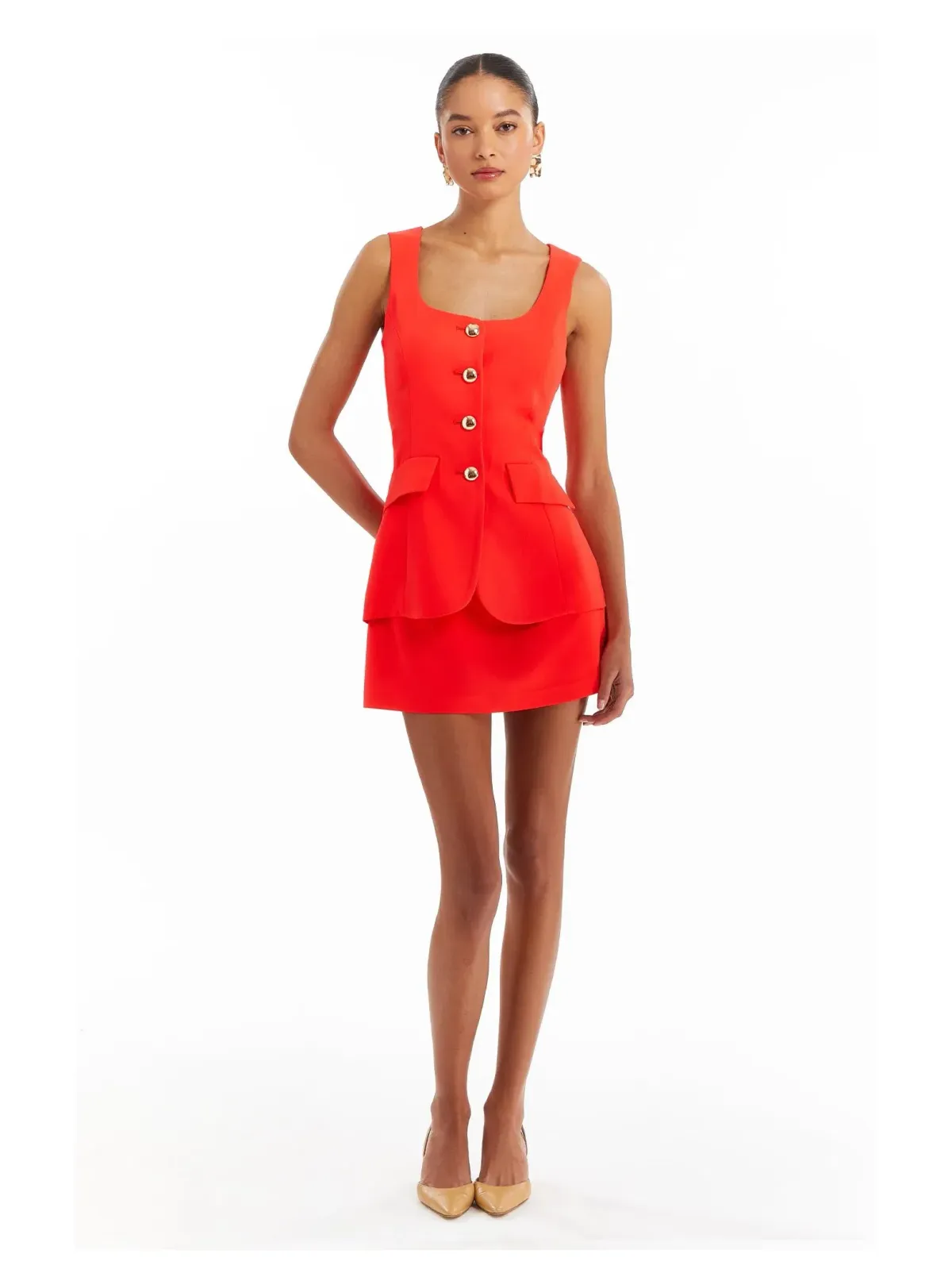 Amanda Uprichard Kya Romper Red Size 8 - Image 1