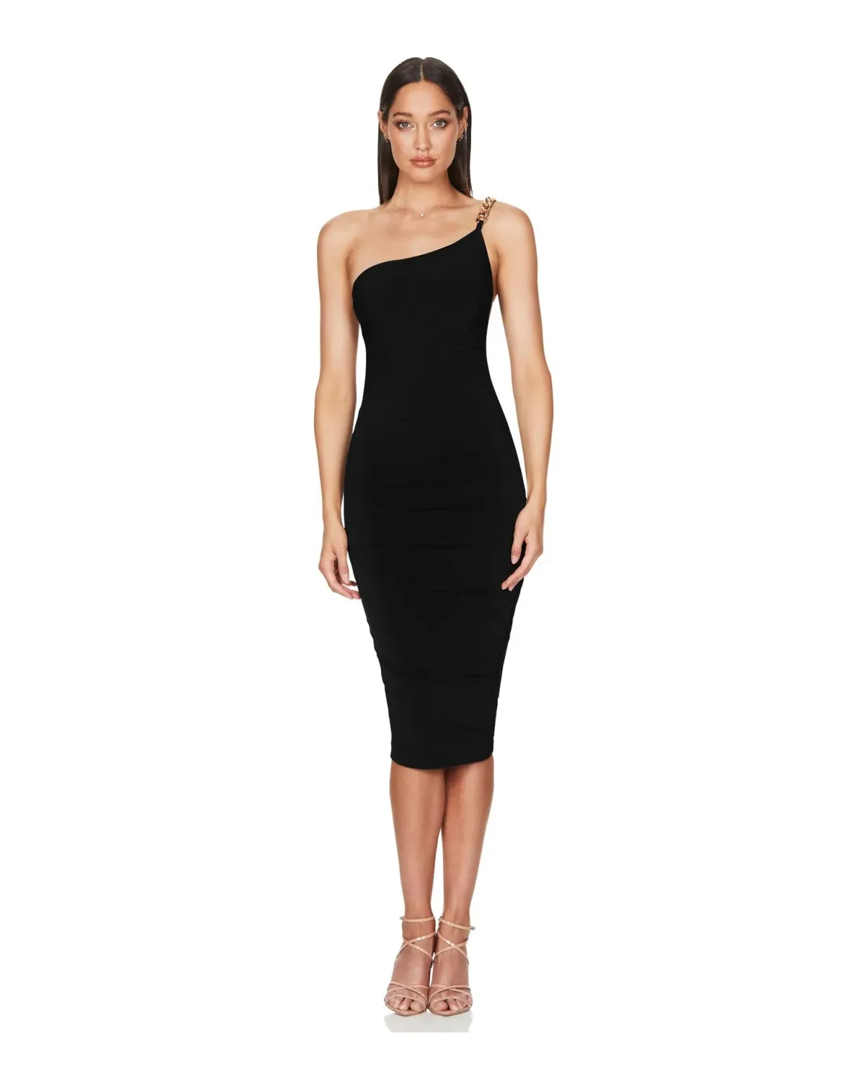 Nookie Alyssa Chain Midi Dress Black Size 8 - Image 1