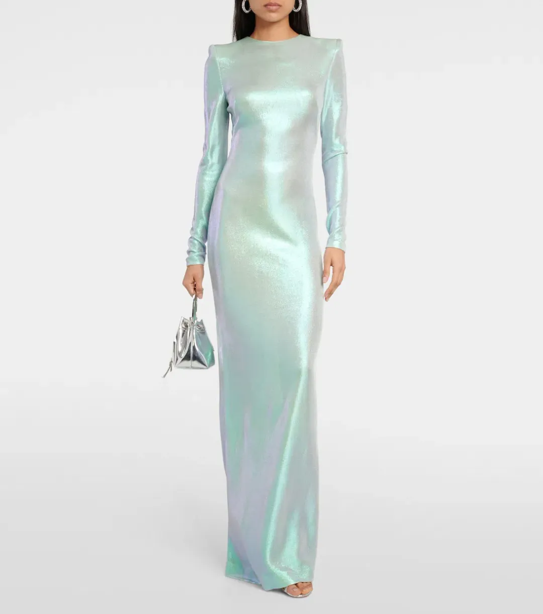 Galvan Frieze Long Sleeve Gown Iridescent Size 8 for rent on The Volte - main image