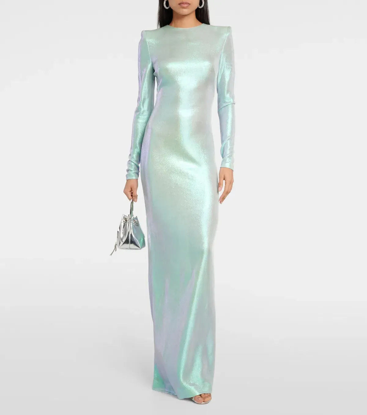 Galvan Frieze Long Sleeve Gown Iridescent Size 8 - Image 1