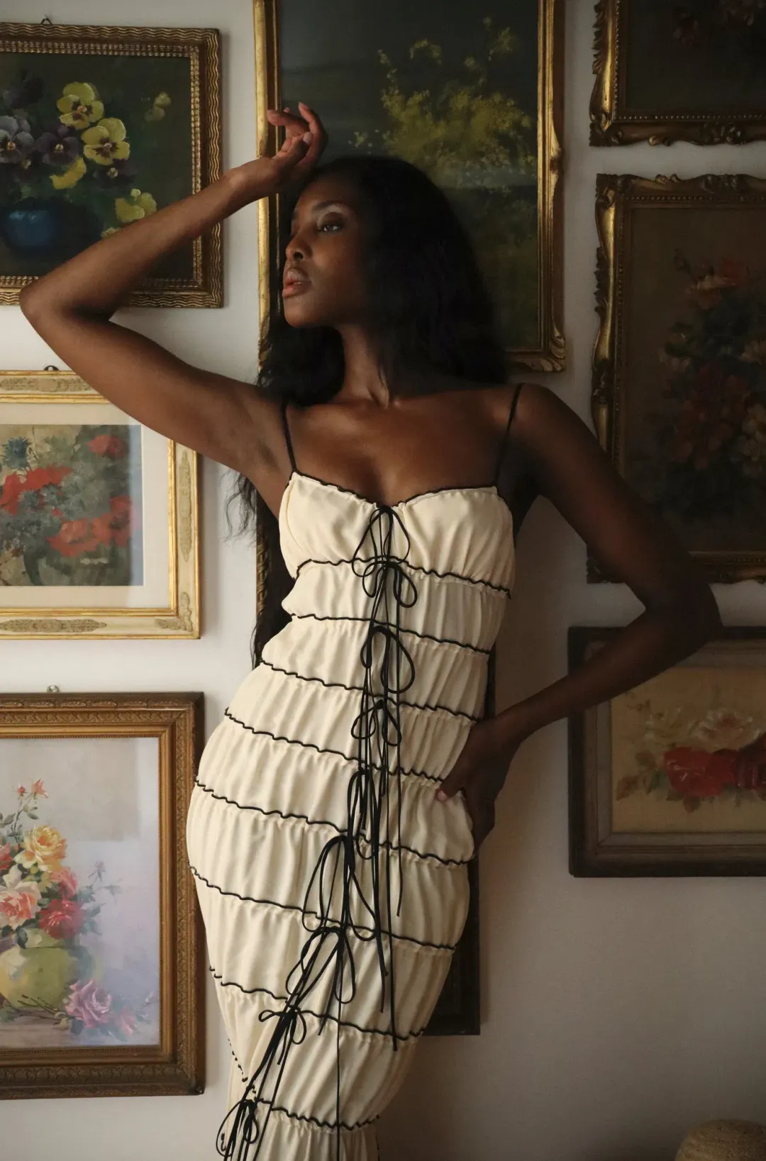 Mirror Palais Tunnel Ruffle Gown Shell Size 8 for rent on The Volte - main image