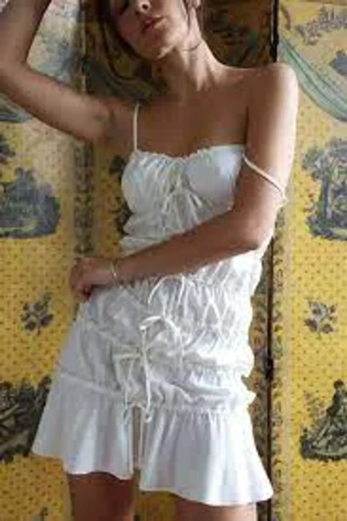 Mirror Palais Tunnel Ruffle Mini Skirt & Cami Top Set in Cloud Size S/ Au 8 - Image 5