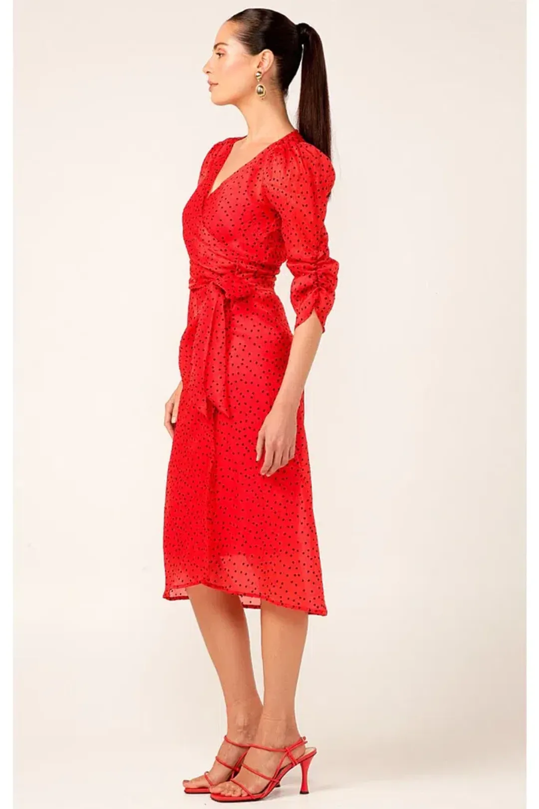 Sacha Drake Luna Lu Midi Dress Red Size 14 for rent on The Volte - main image
