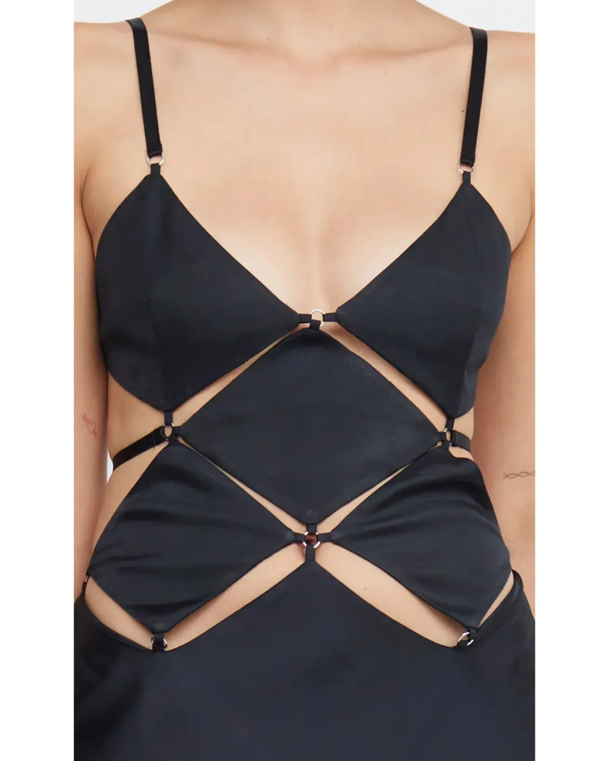 Bec & Bridge Diamond Days Strap Maxi Dress Black Size AU 6 - Image 3