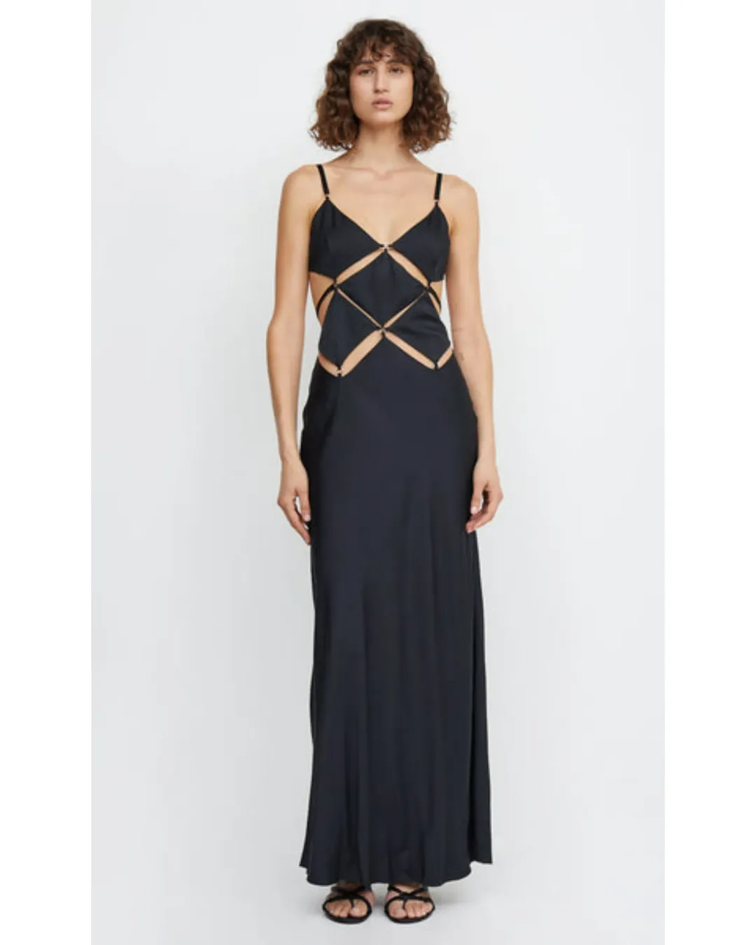 Bec & Bridge Diamond Days Strap Maxi Dress Black Size AU 6 for rent on The Volte - main image