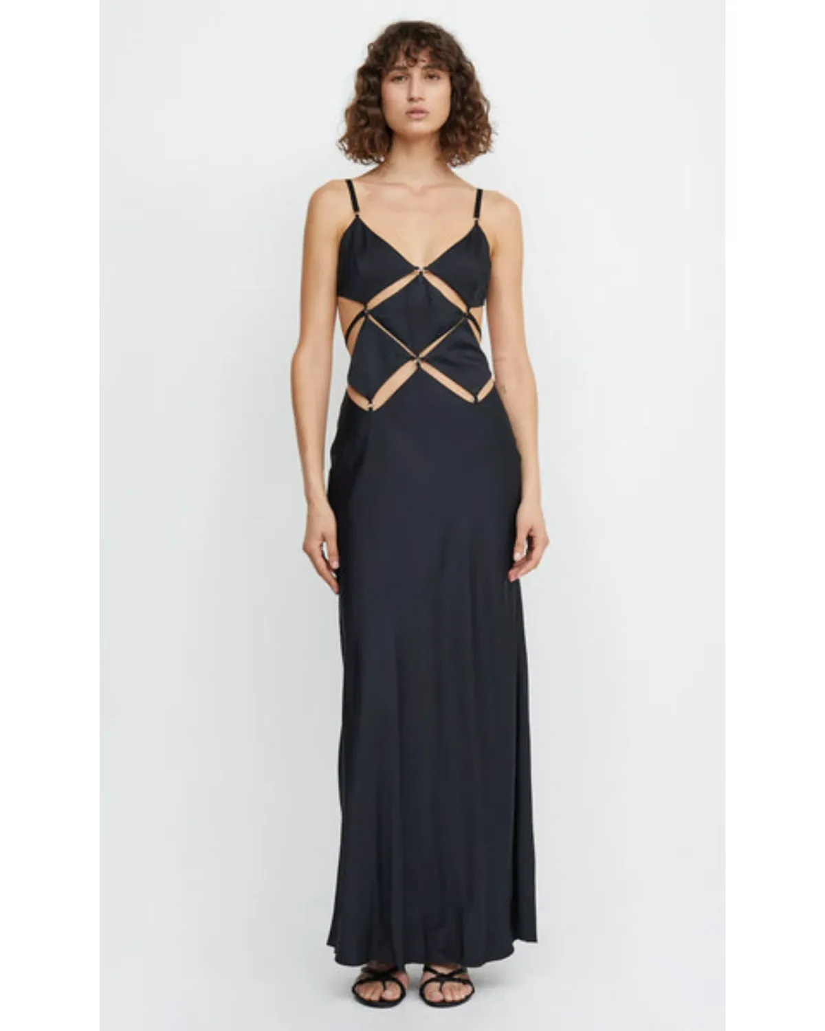 Bec & Bridge Diamond Days Strap Maxi Dress Black Size AU 6 - Image 1