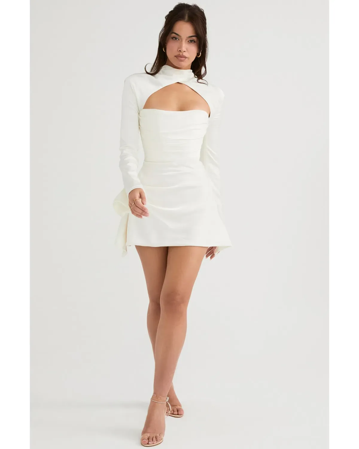 House Of CB Toira Long Sleeve Dress White Size S / AU 8 - Image 1