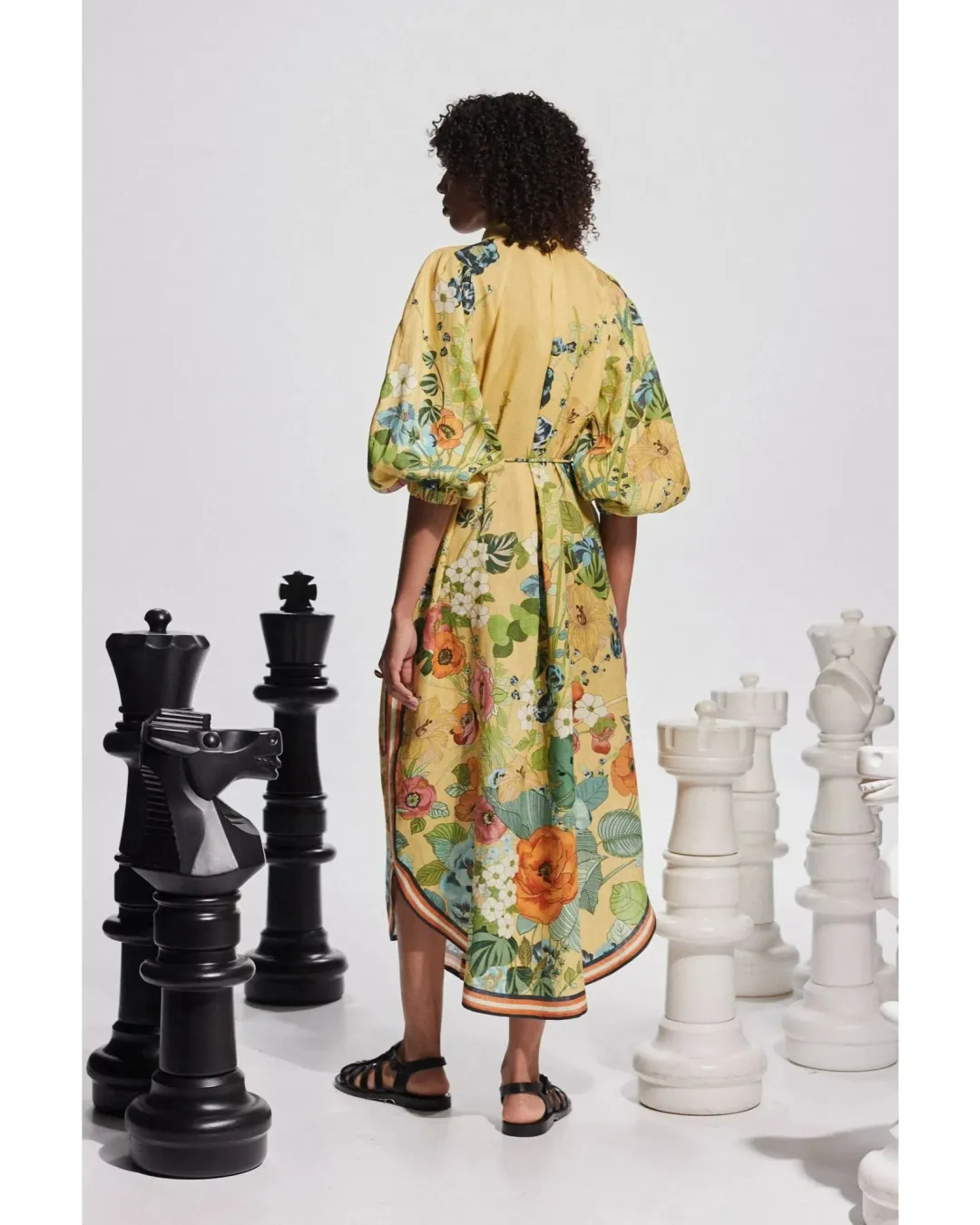 Alemais Cresida Shirtdress Yellow Floral Size AU 14  for rent on The Volte - main image
