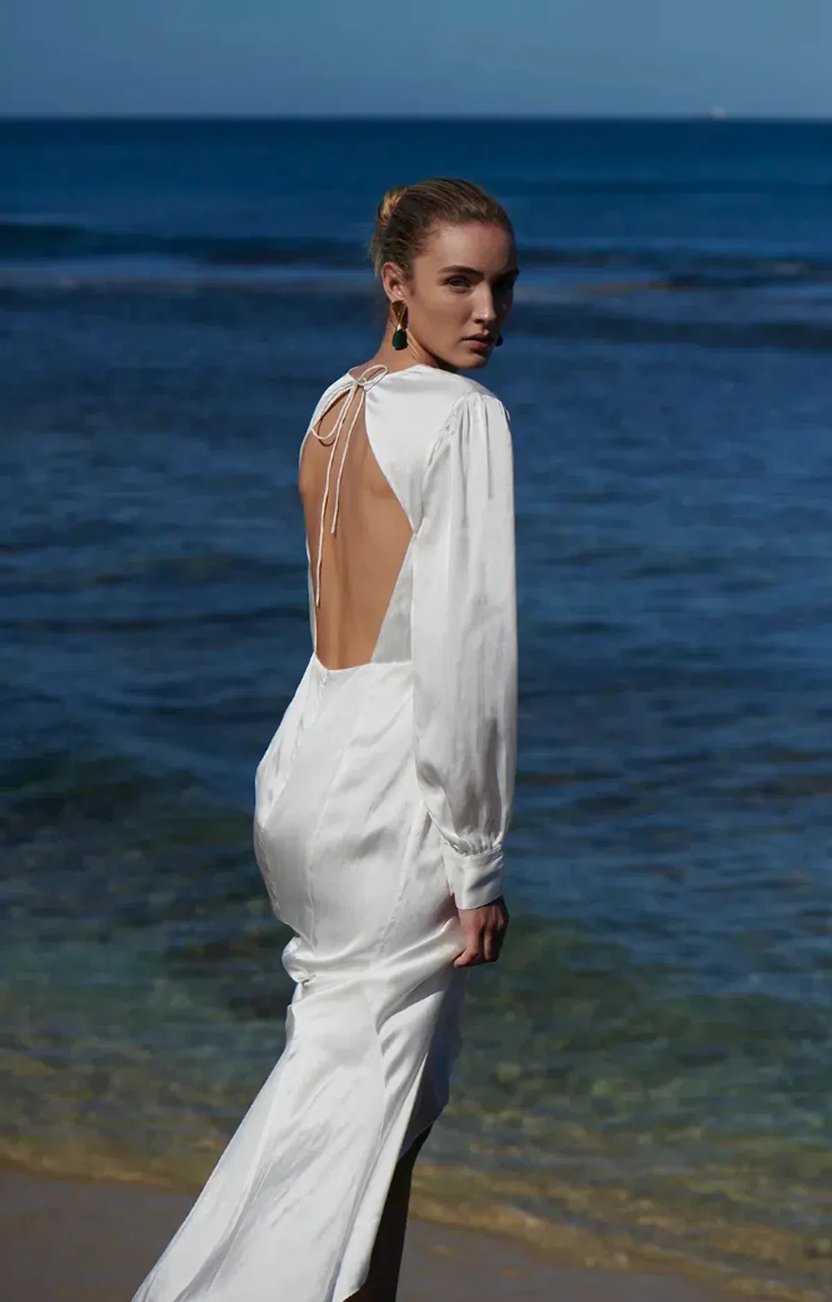 MLM the Label Open Back Lennon Gown Cream Size 8 - Image 3