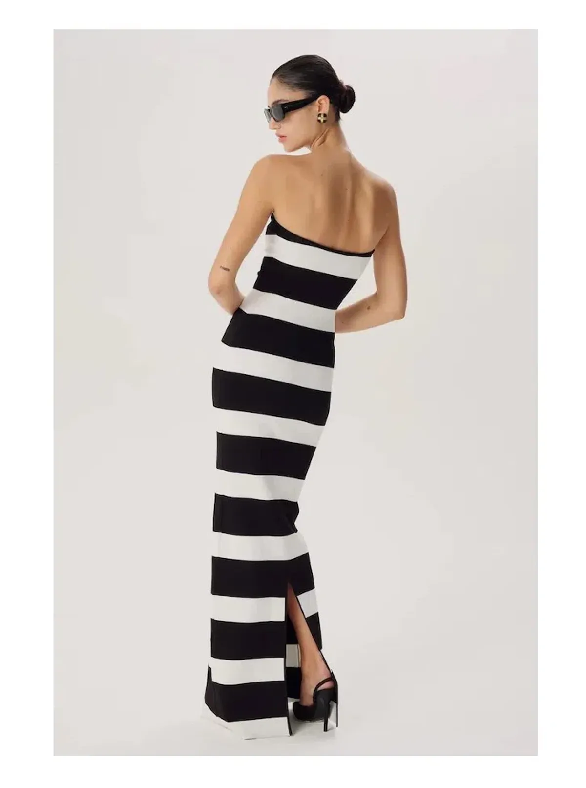 Ronny Kobo Lehua Knit Dress Black and White Stripe Size 6 - Image 3