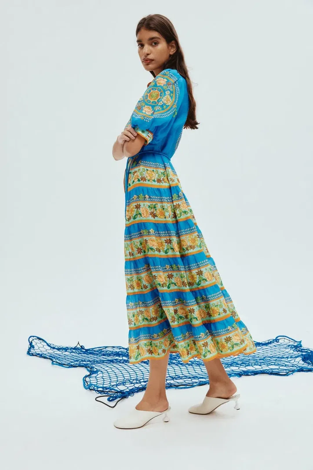 Alemais Linda Tiered Midi Dress Floral Size 12 for rent on The Volte - main image