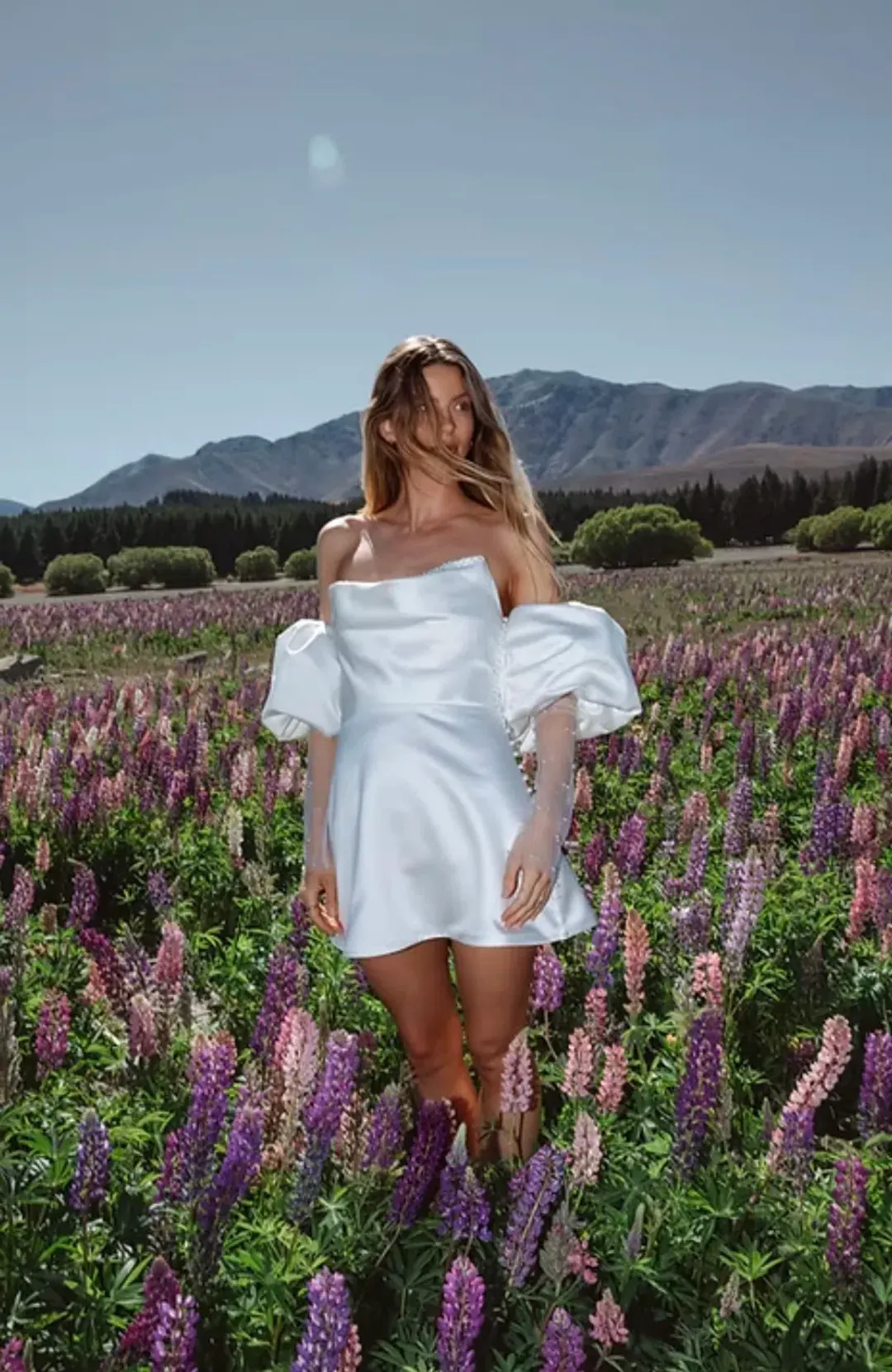 Aston Bridal Miranda Mini Dress White Size 8 for rent on The Volte - main image