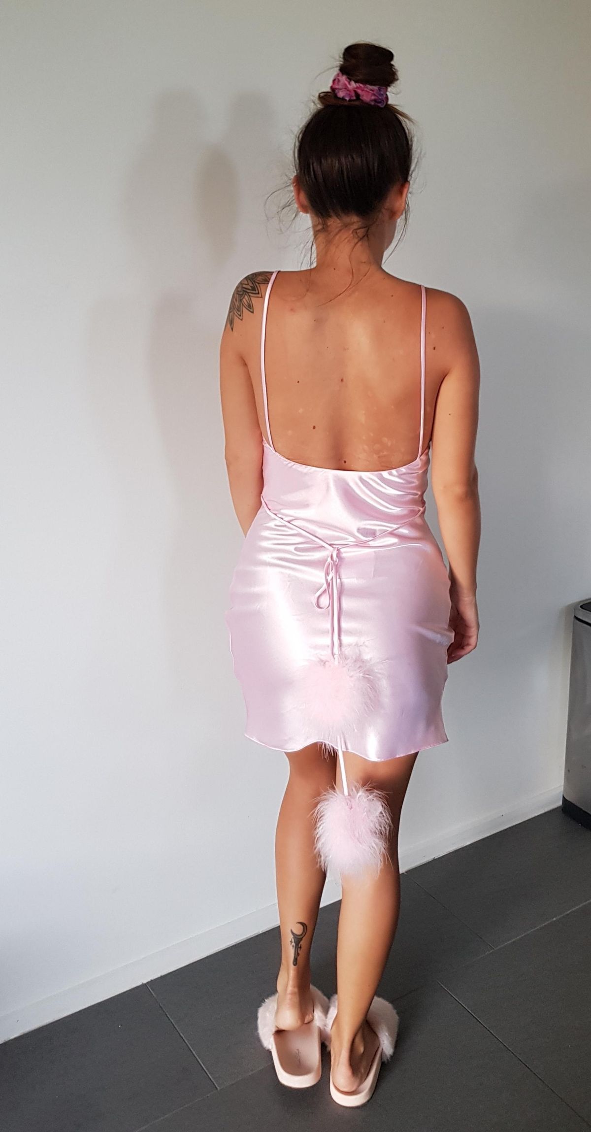 Dyspnea Gold Digger mini slip dress - baby spice pink - Image 3